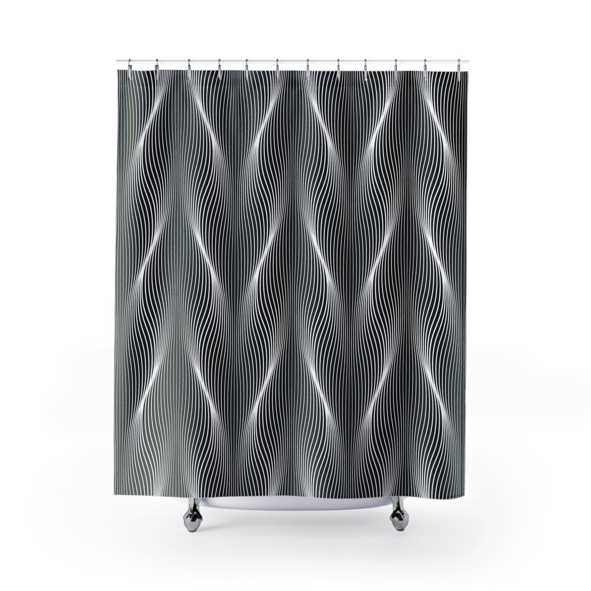 Abstract Modern Shower Curtain | Black White Art Deco