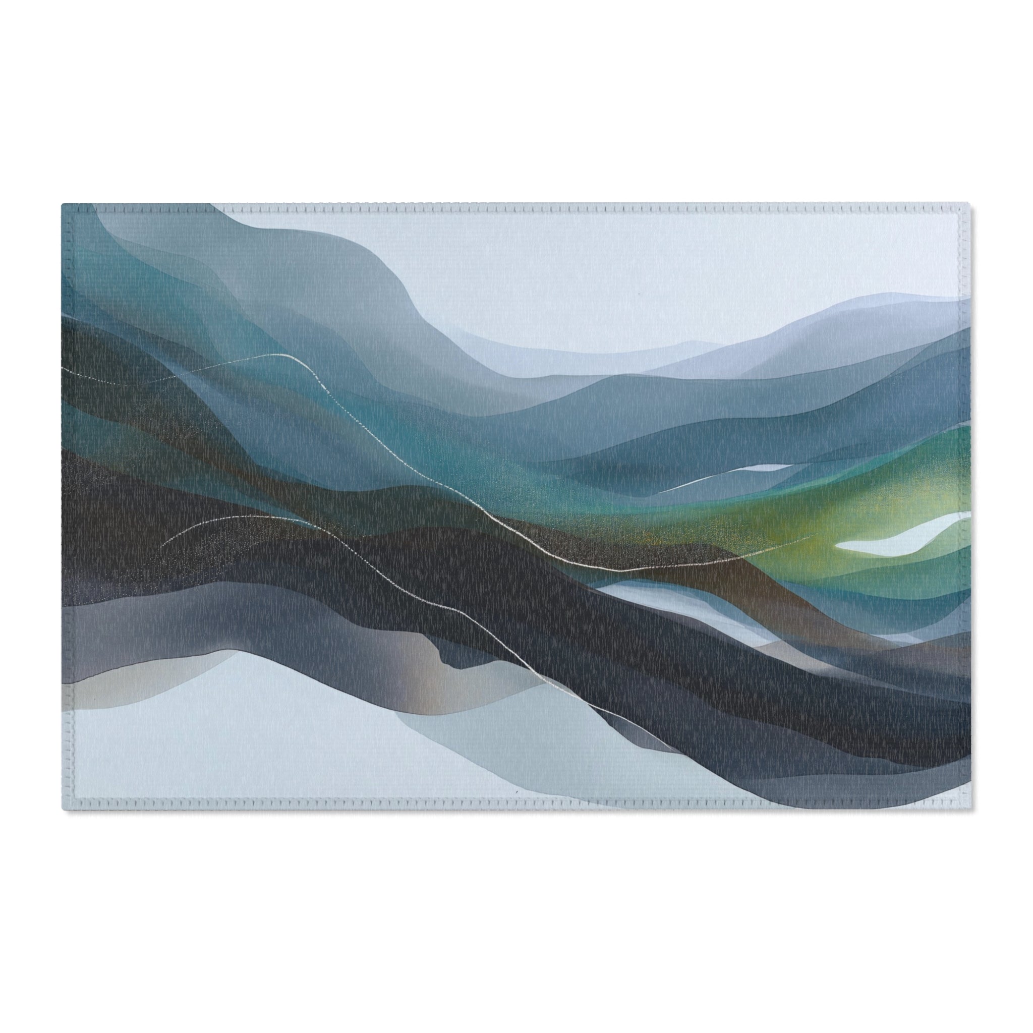 Abstract Area Rug | Blue Green