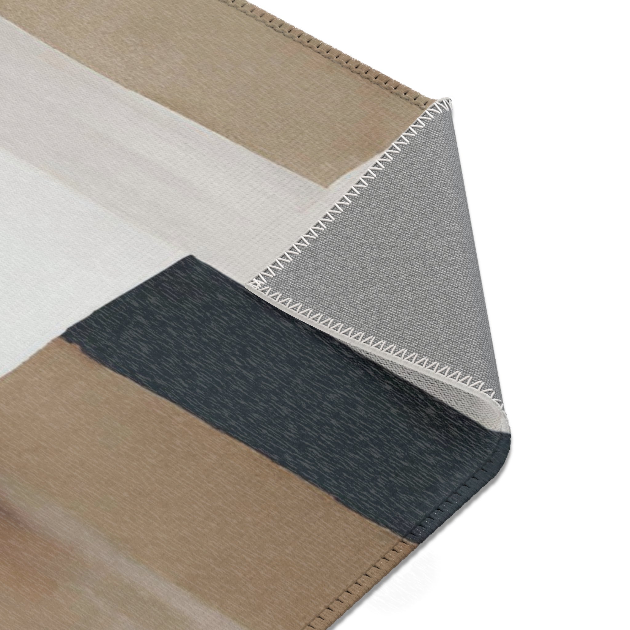 Abstract Large Area Rug | Modern Rug, White Beige, Rust