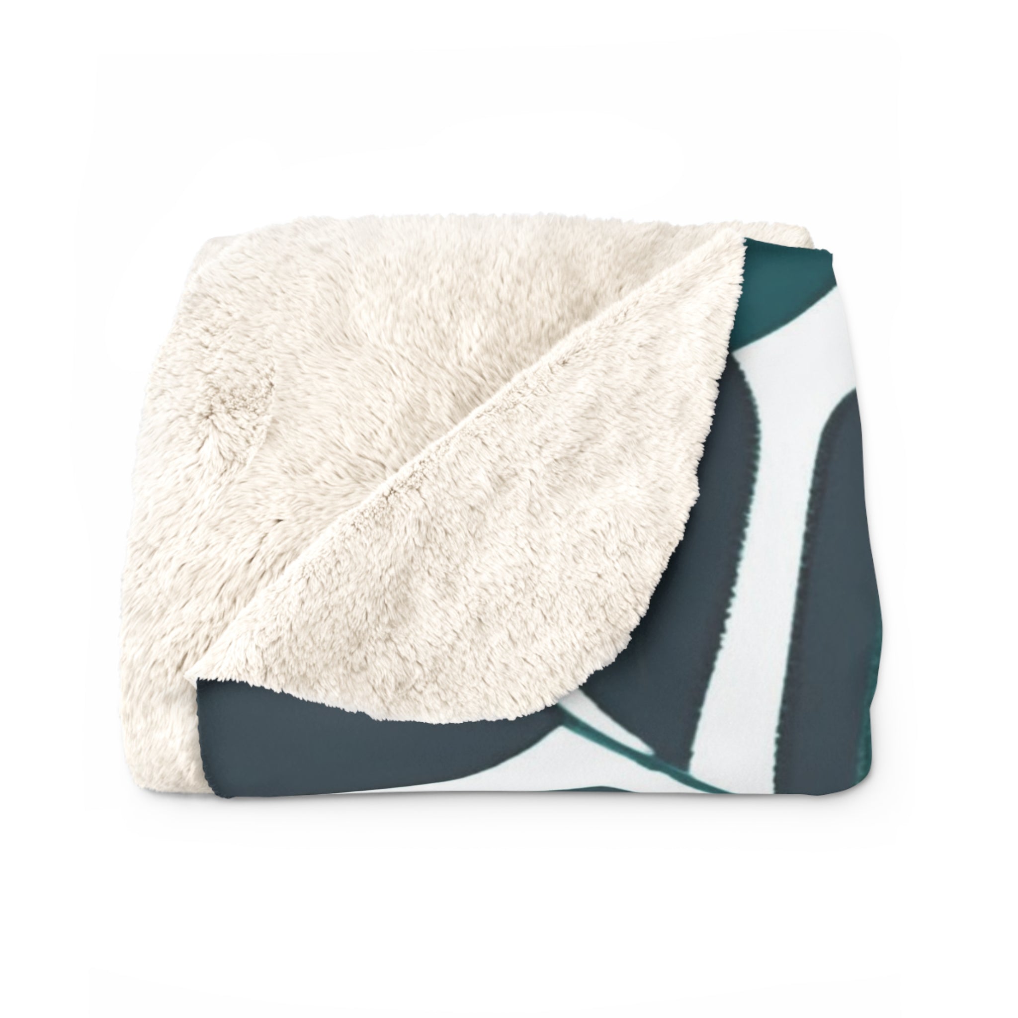 Floral Throw Blanket | Teal, Mint Sage Green Leaves