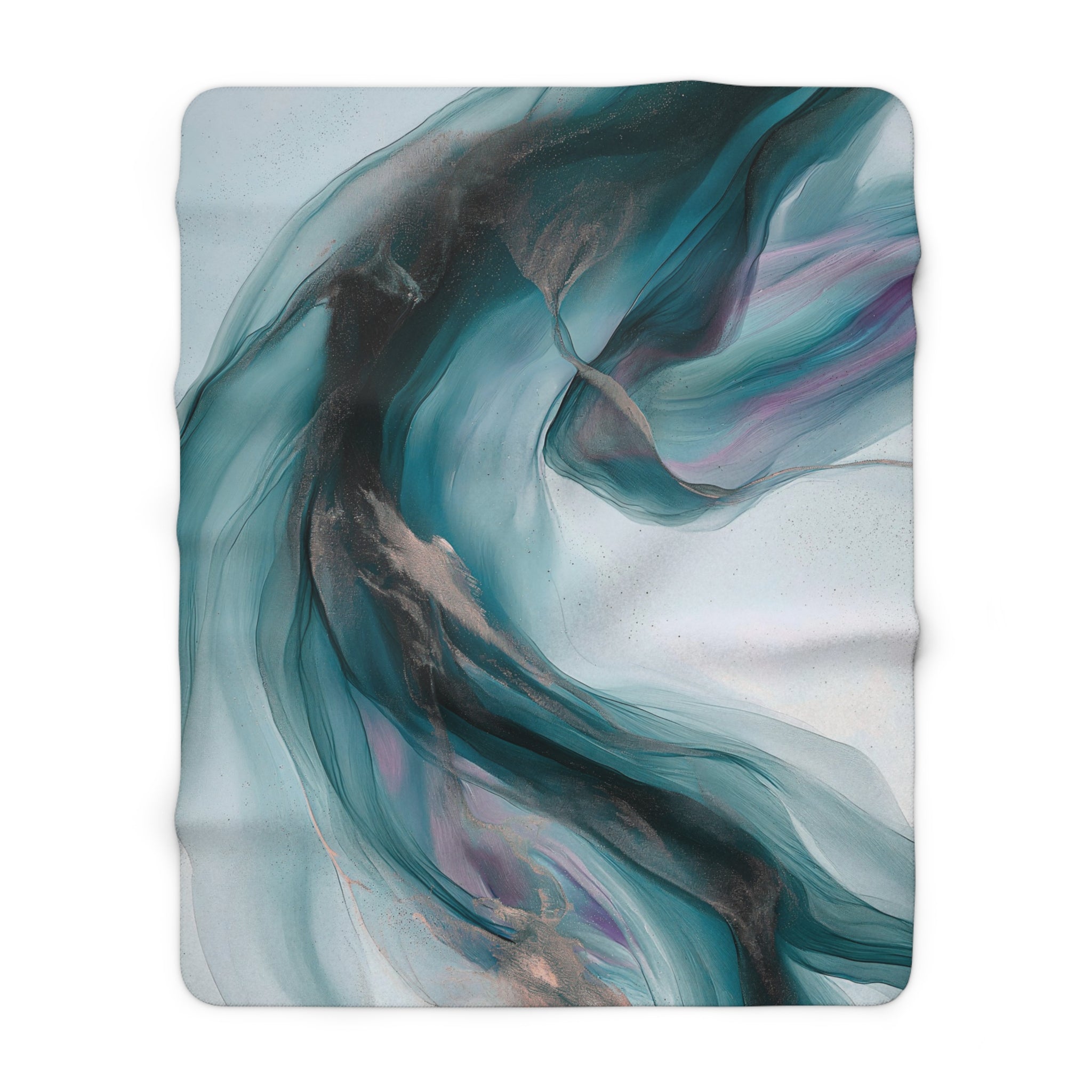 Abstract Throw Blanket | Teal Blue Ombre