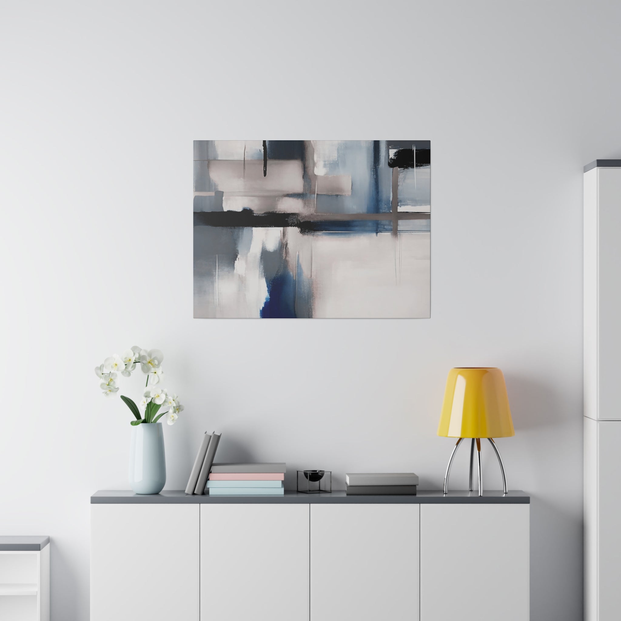 Canvas Wall Art | Earthy Beige Blue Black Wall Artwork