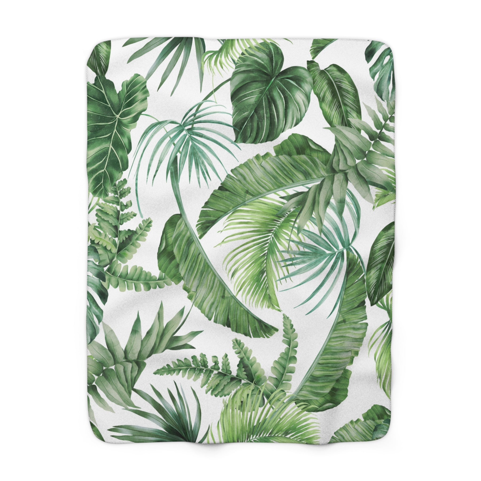Floral Throw Blanket | Jungle Monstera Palm Leaves