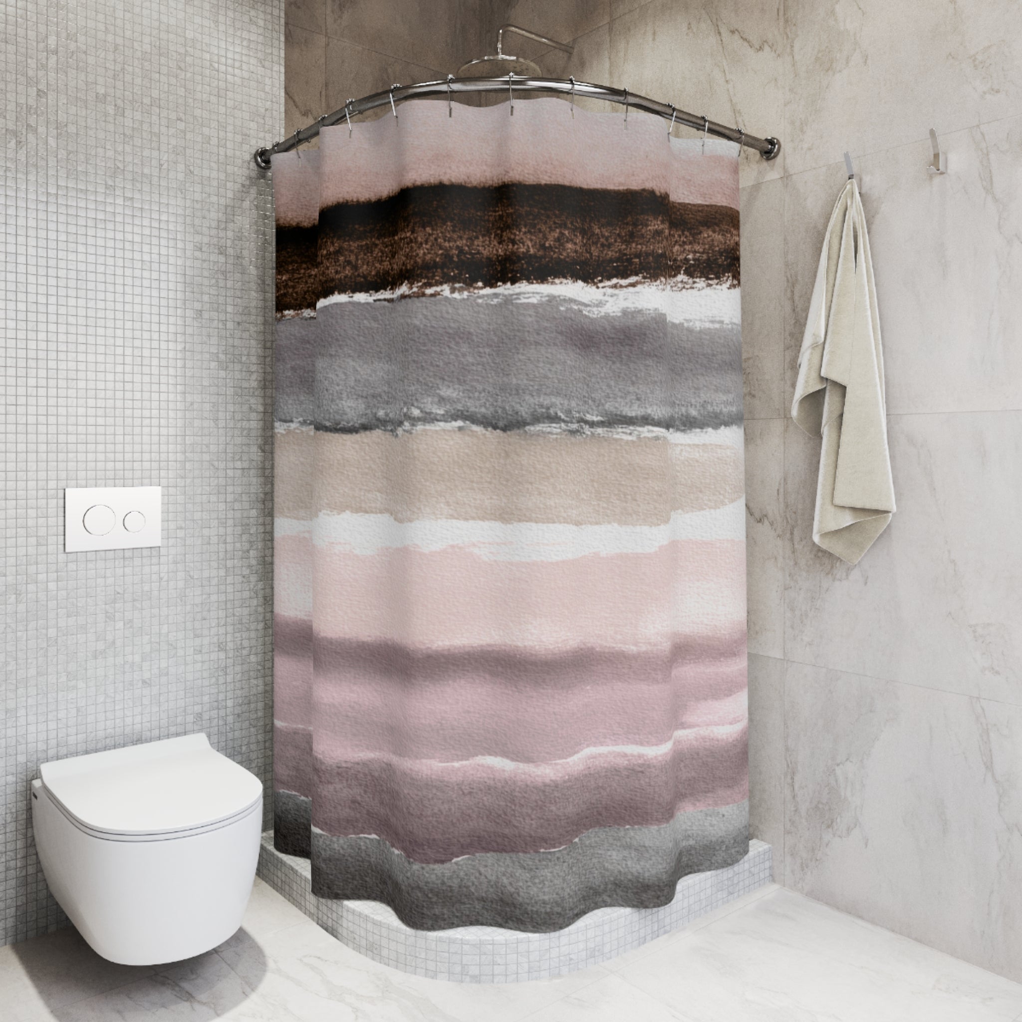 Abstract Watercolor Shower Curtain | Mauve Bathroom Decor