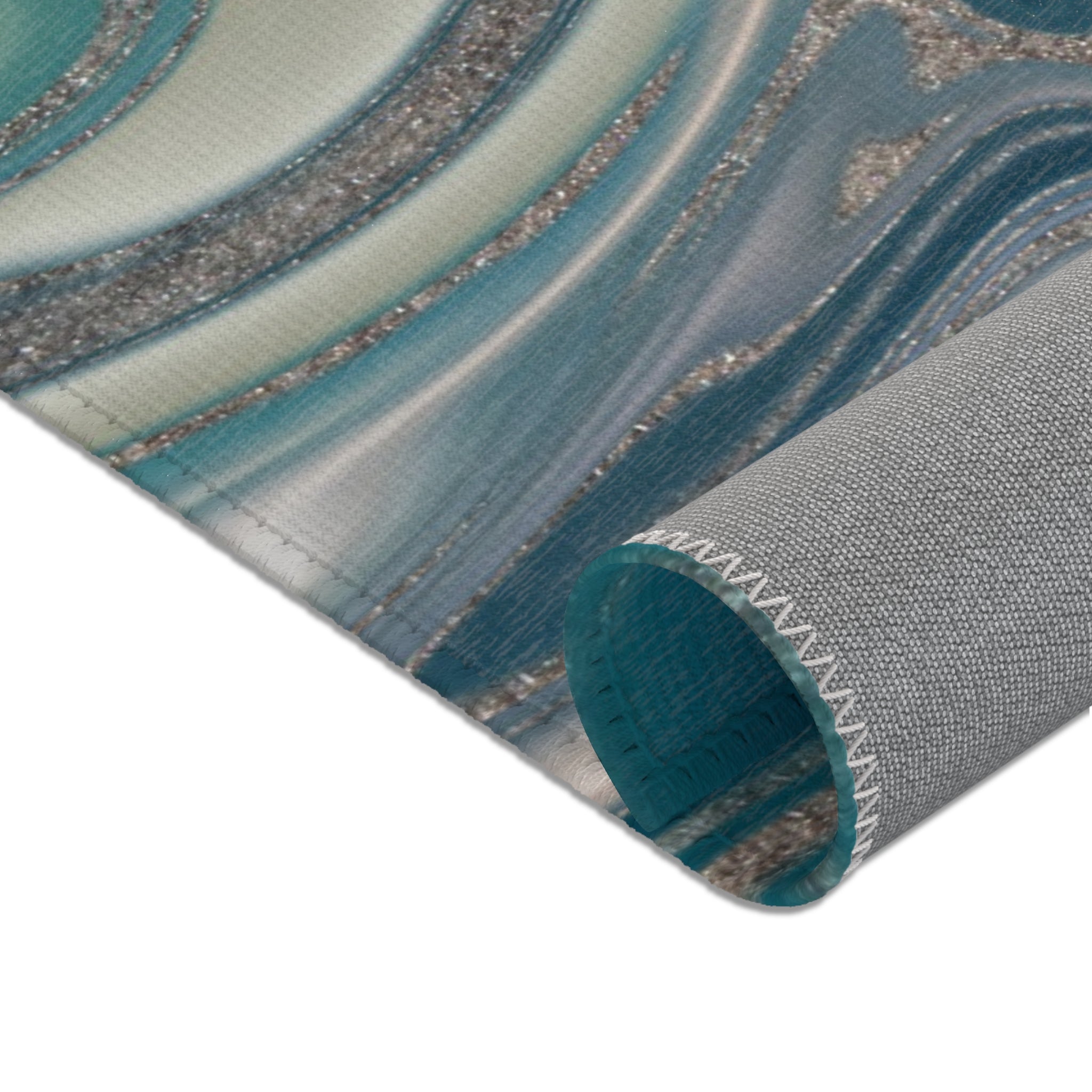 Abstract Large Area Rug | Modern Rug, Teal Sage Green