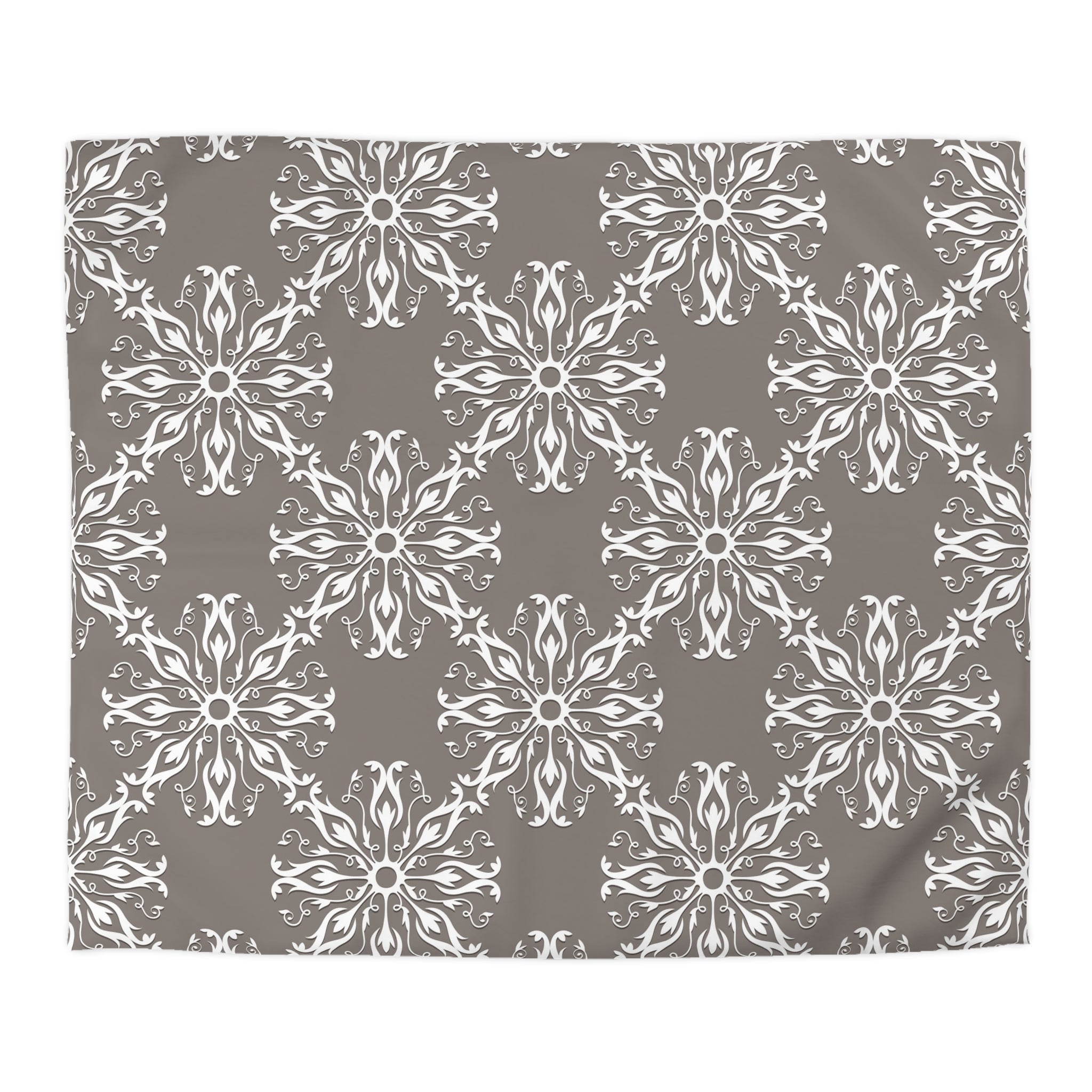 Retro Duvet Cover | Vintage Art Deco, Nouveau Grey White | Bedroom Decor