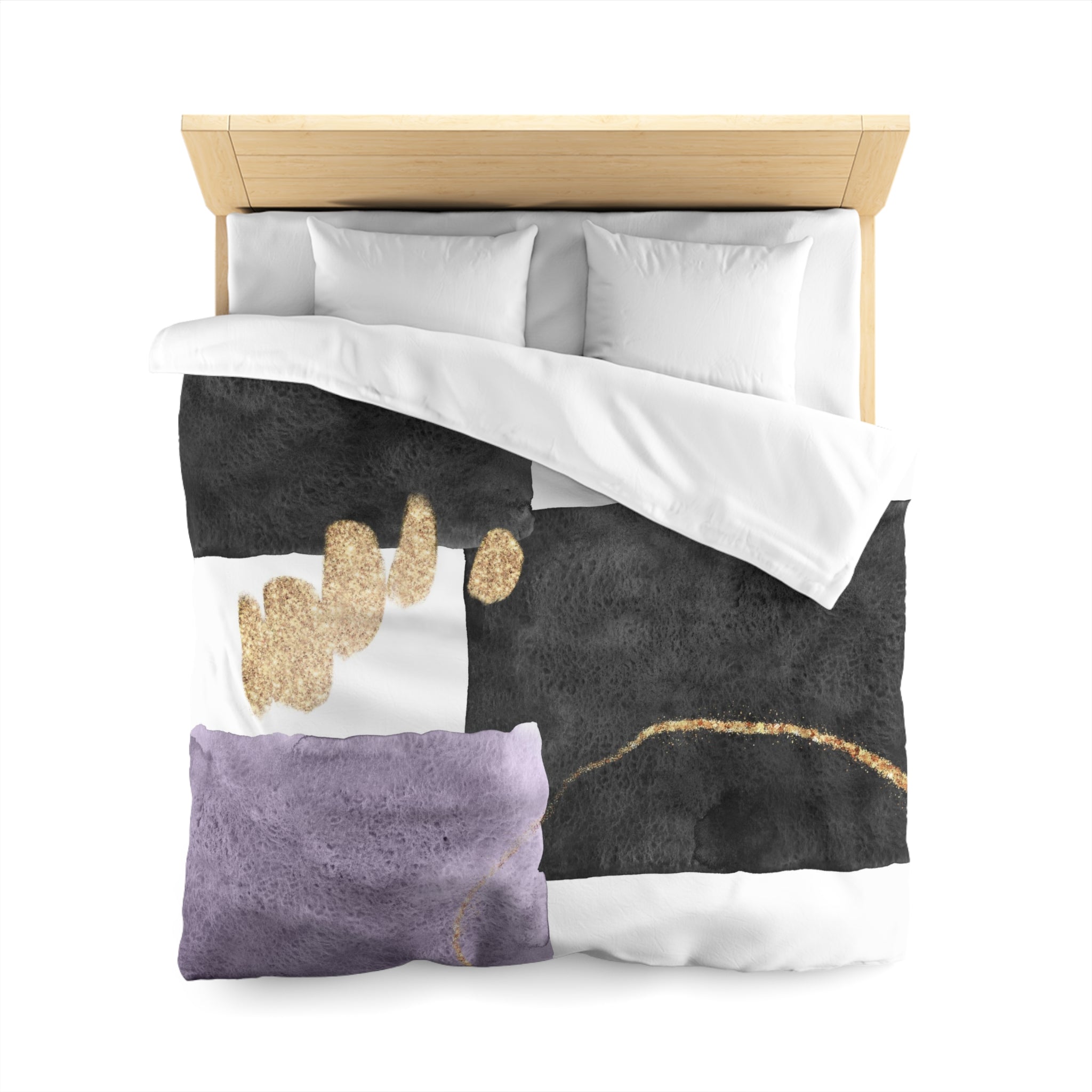 Abstract Duvet Cover | White Black Lavender Purple | Bedroom Decor