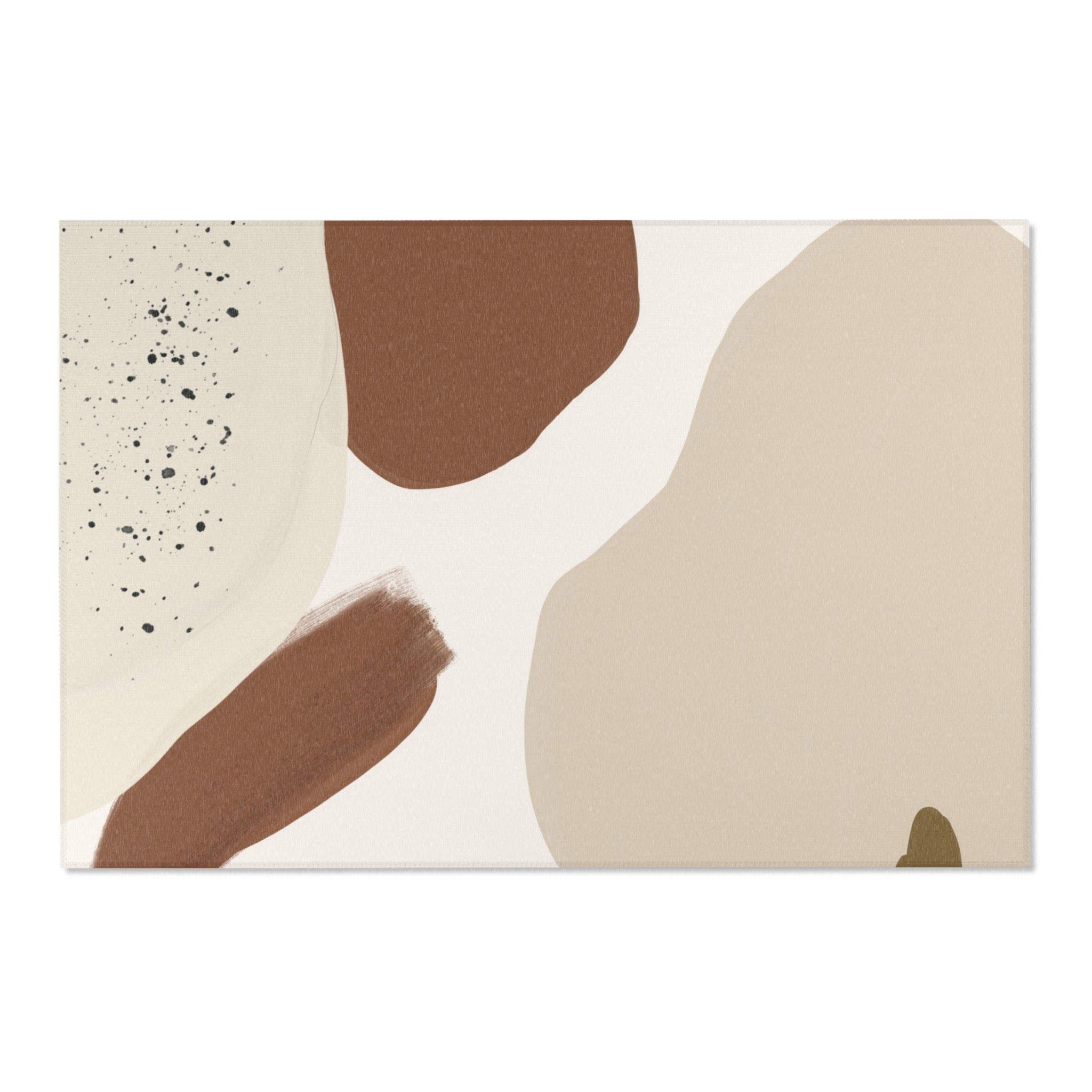 Abstract Area Rug | Modern Organic Earthy Brown Beige