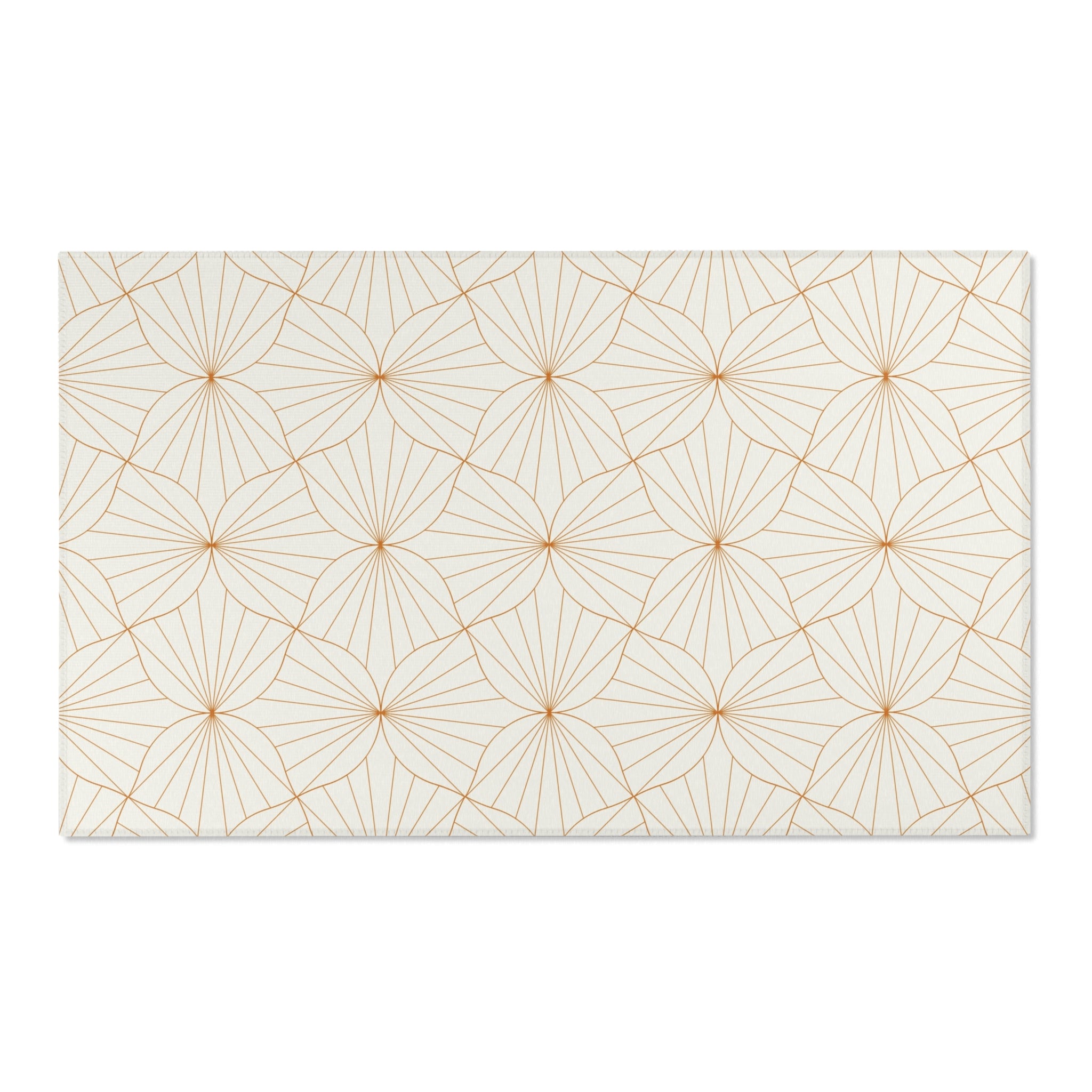 Modern Area Rug | Art Deco Geometric Beige, Rust