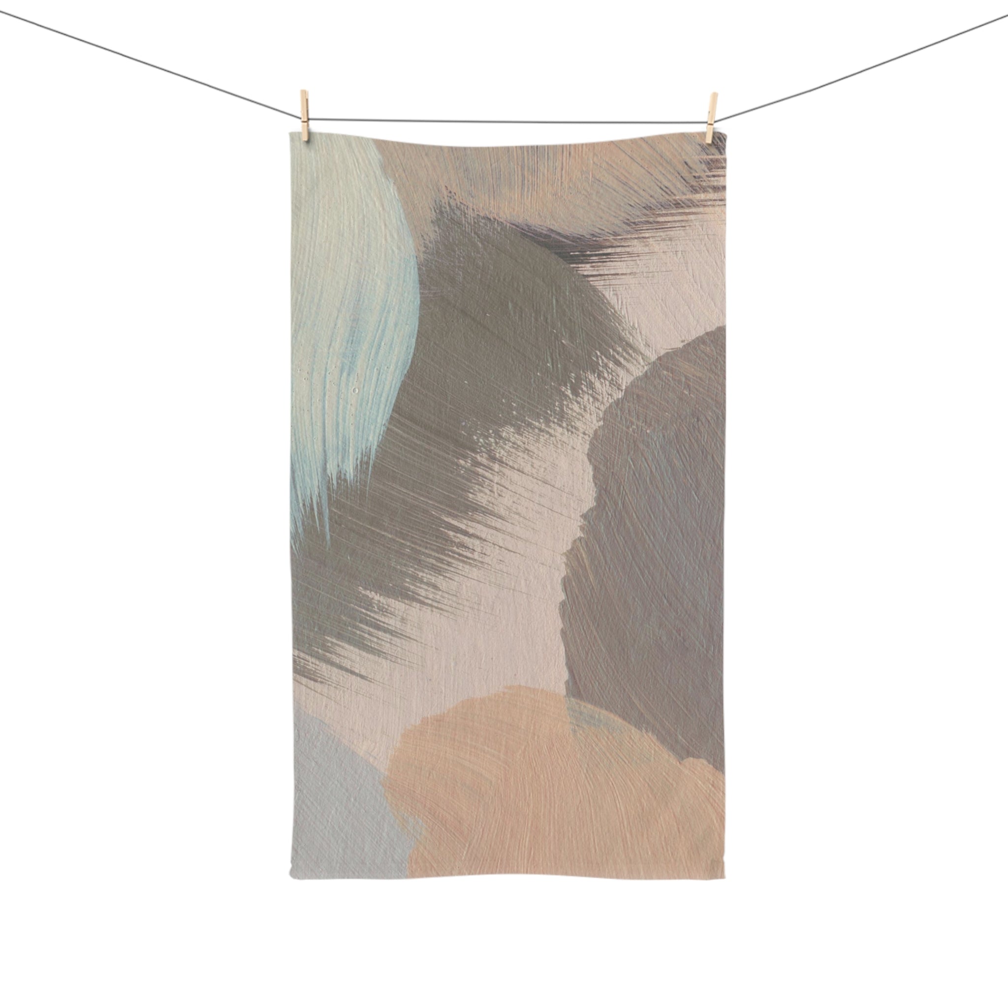 Abstract Kitchen, Bath Hand Towel | Taupe, Dusty Blush Beige
