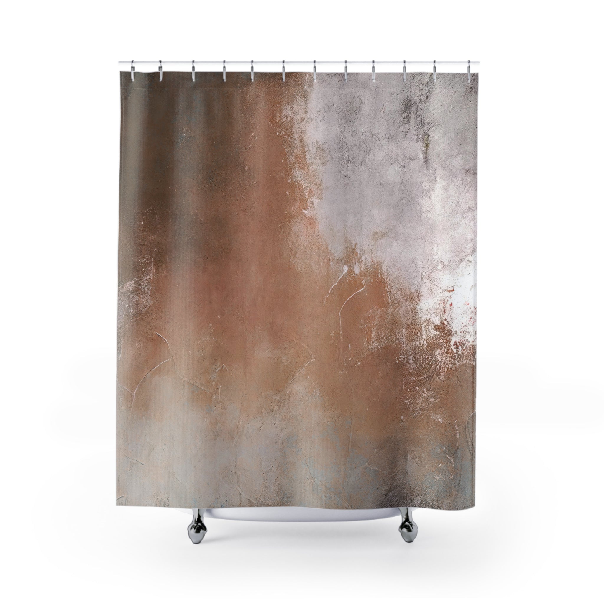 Rustic Abstract Shower Curtain ; Autumn, Brown Earthy Bathroom Decor