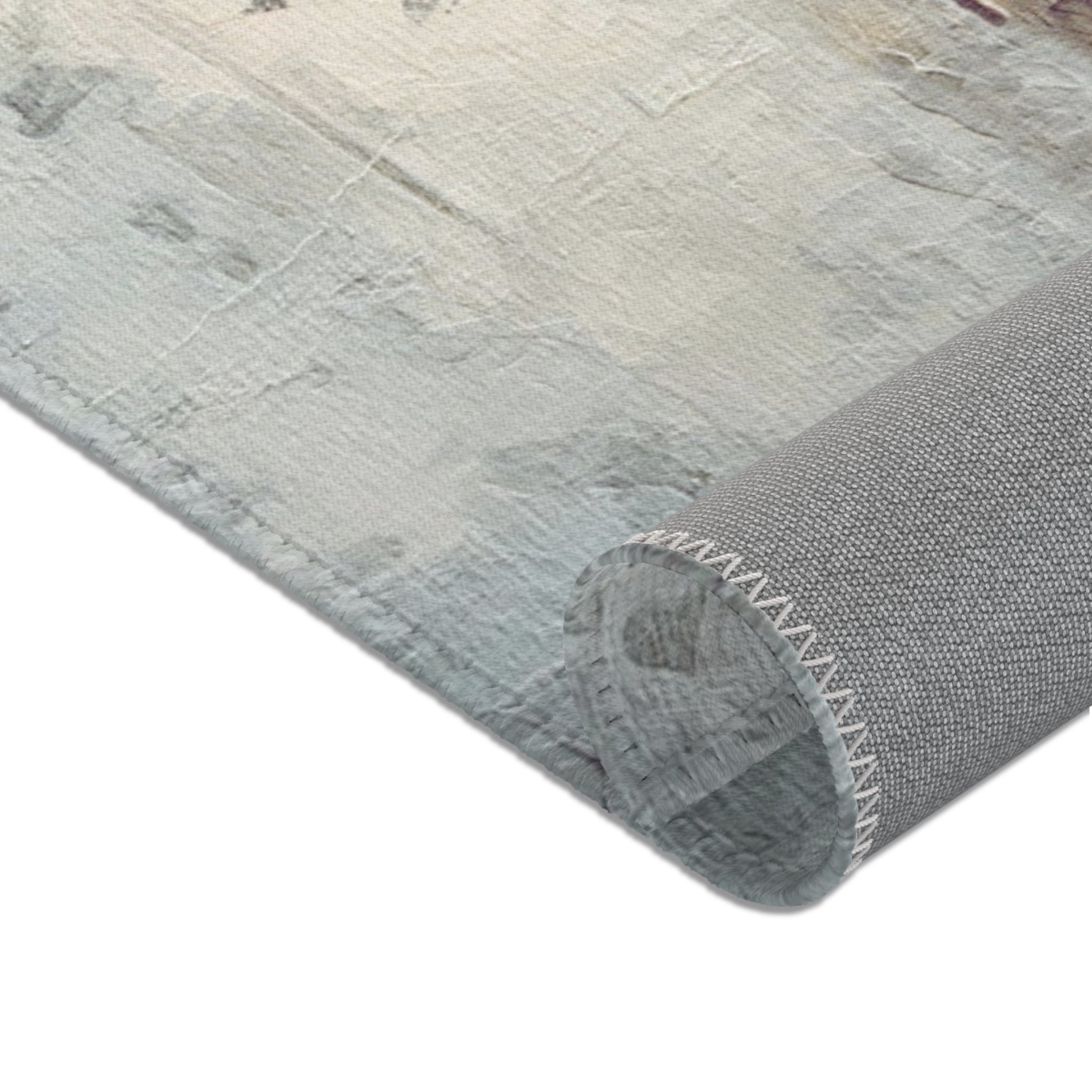 Abstract Area Rug | Grey Purple Watercolor Artsy Rug