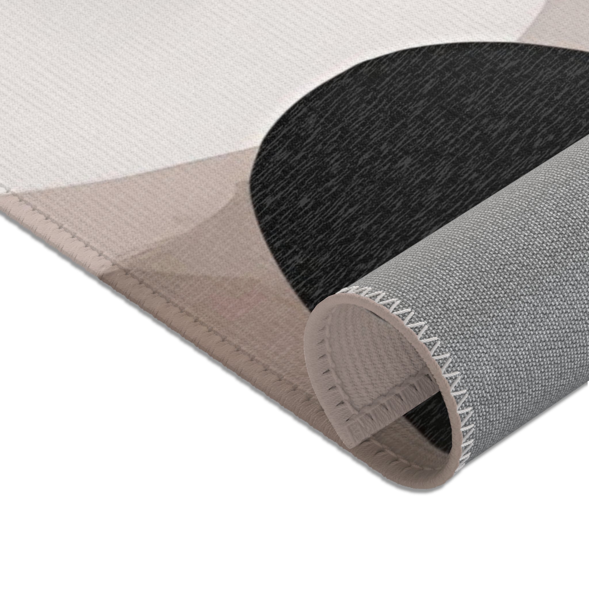 Abstract Area Rug | Black Taupe Bronze White Watercolor