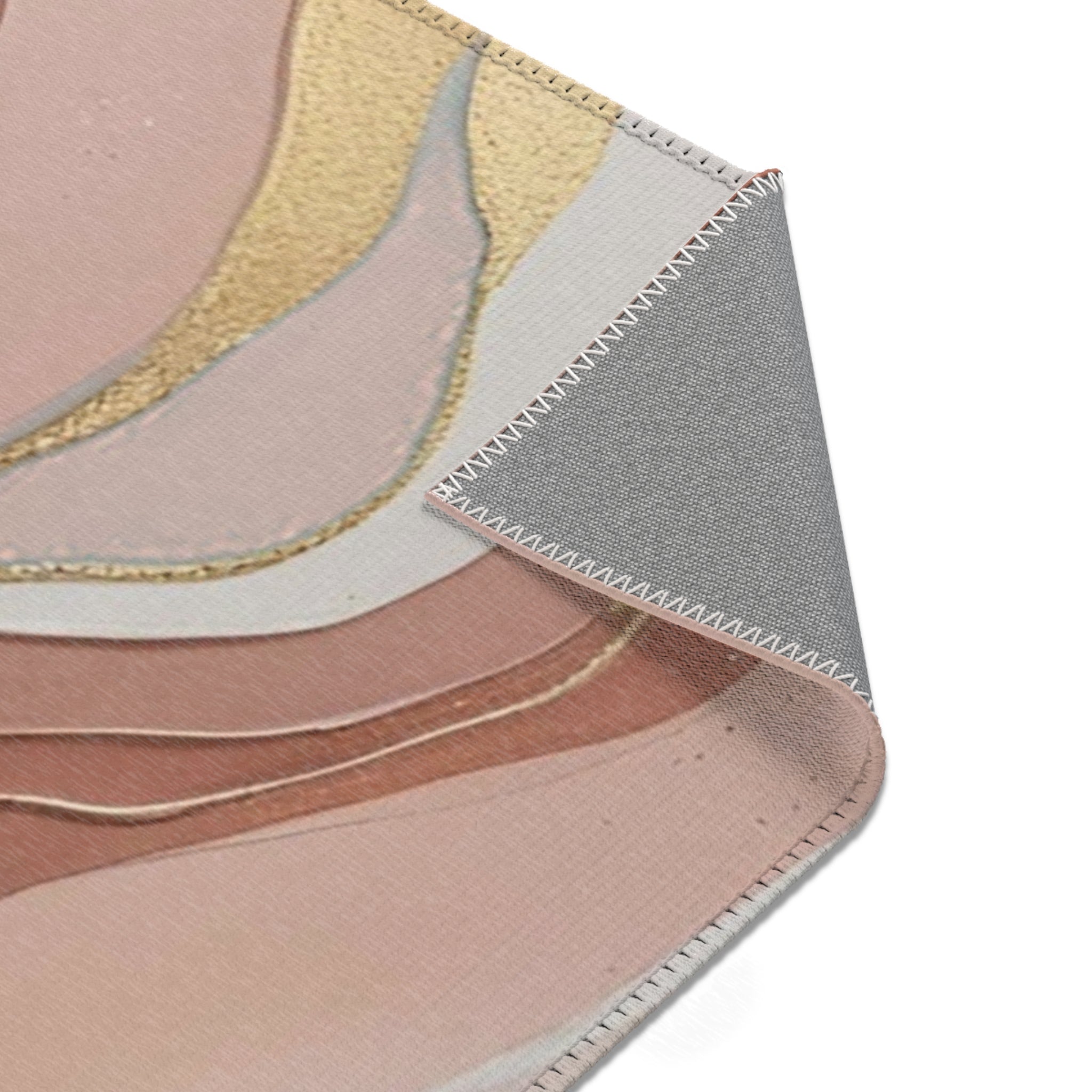 Abstract Area Rug | Taupe Brown Beige, Blush Pink Grey Watercolor