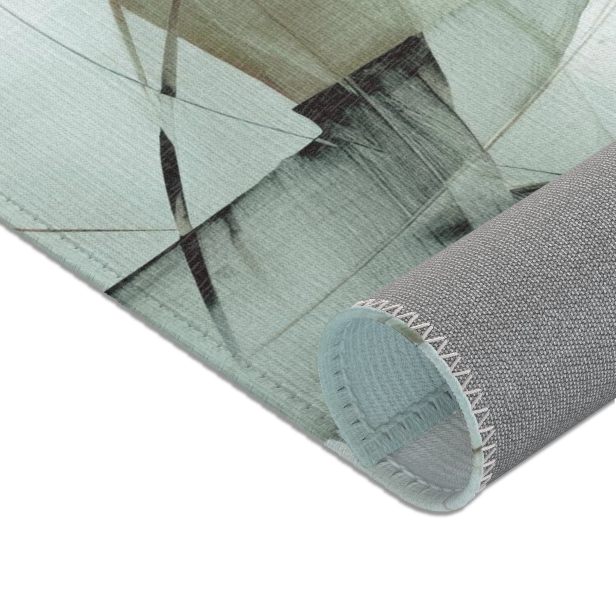 Modern Area Rug | Abstract Pastel Pale Blue, Grey