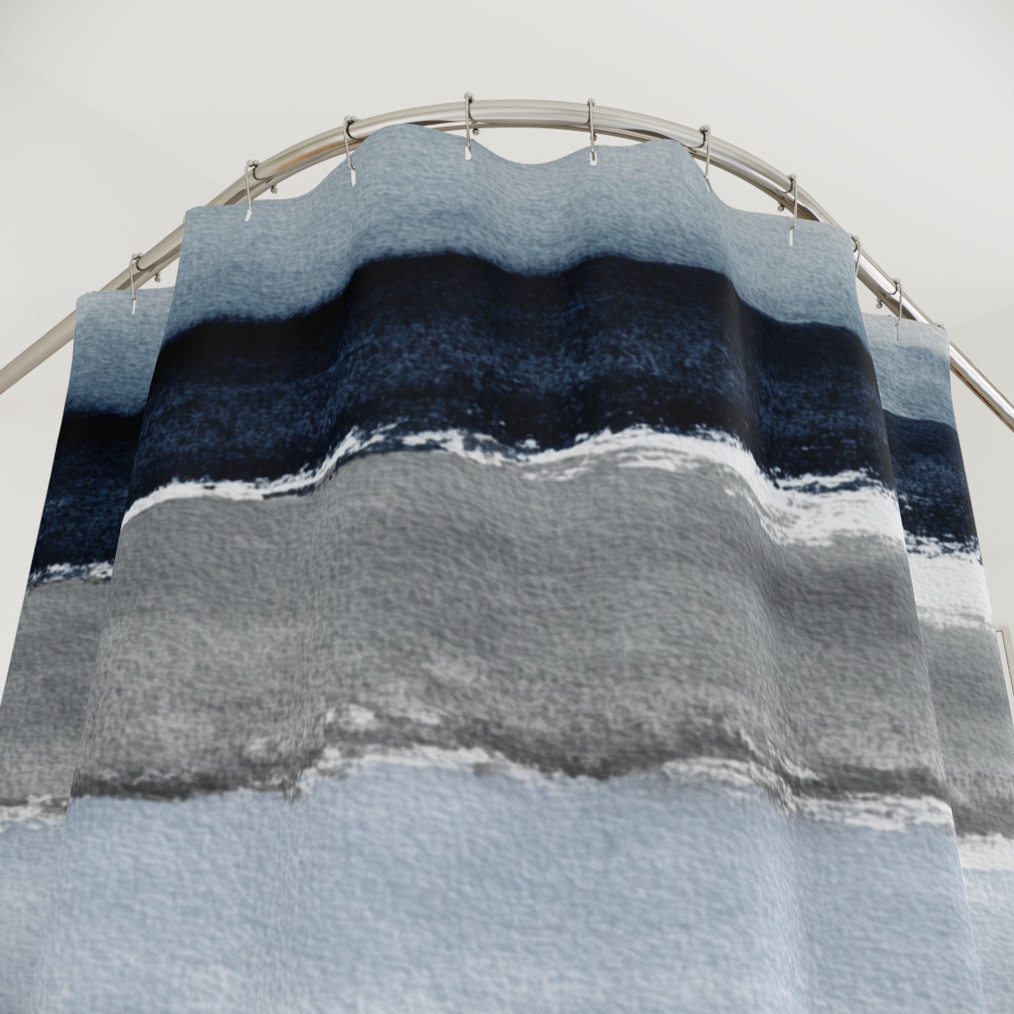 Abstract Watercolor Shower Curtain | Mint, Blue Grey Bathroom Decor