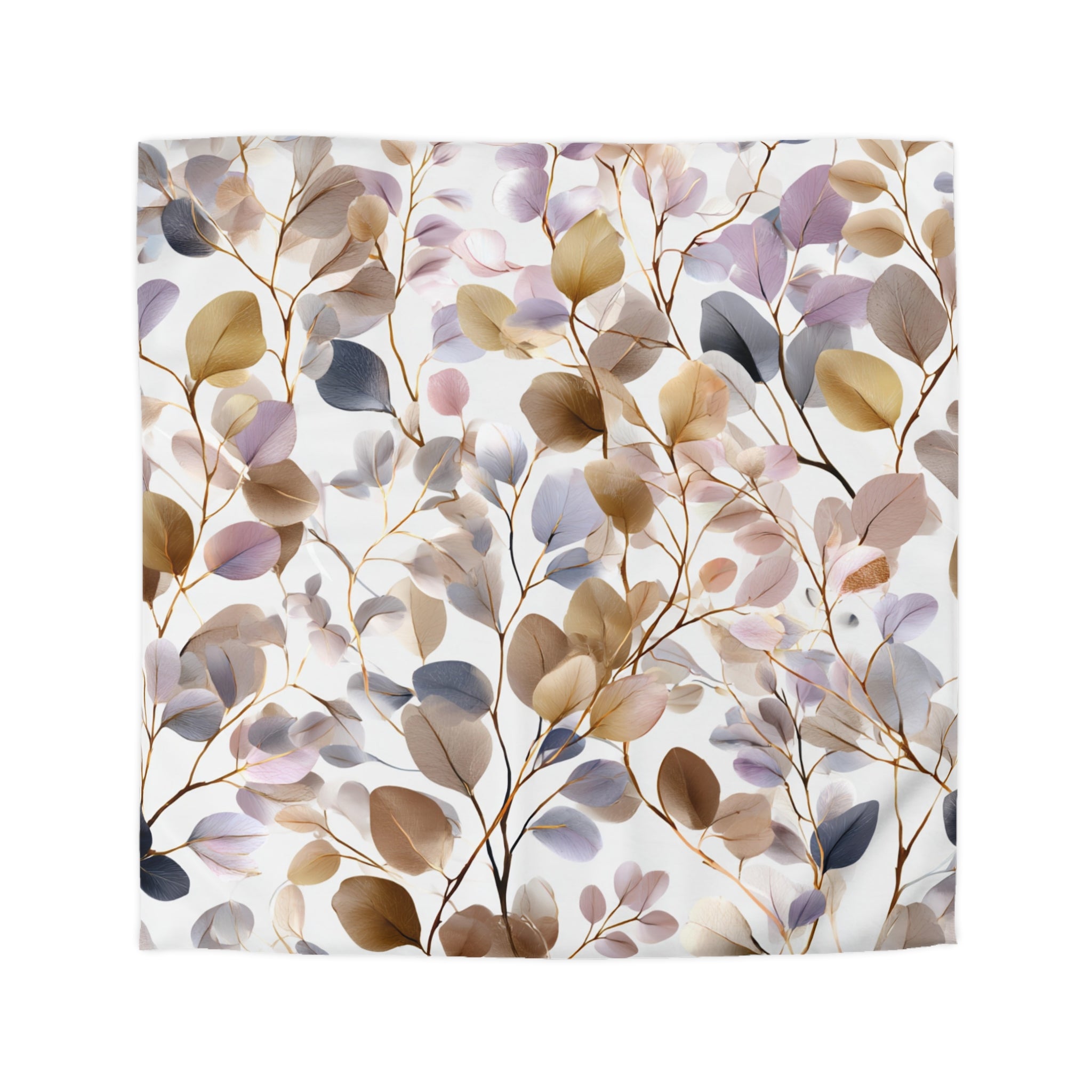 Floral Cotton Duvet, Pillow Cover | Eucalyptus Leaves Bedroom Decor