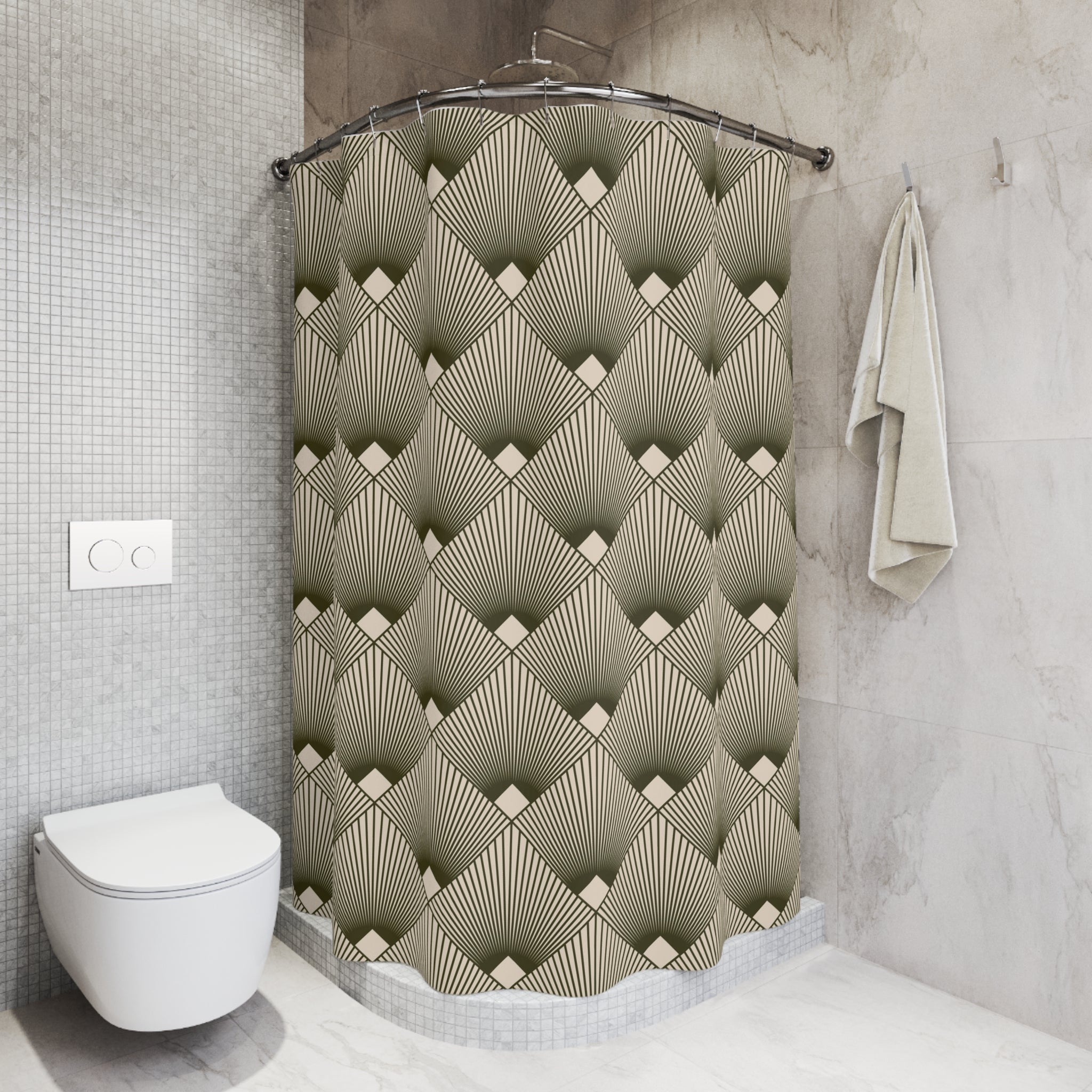 Art Deco Shower Curtain | Geometric Art Nouveau