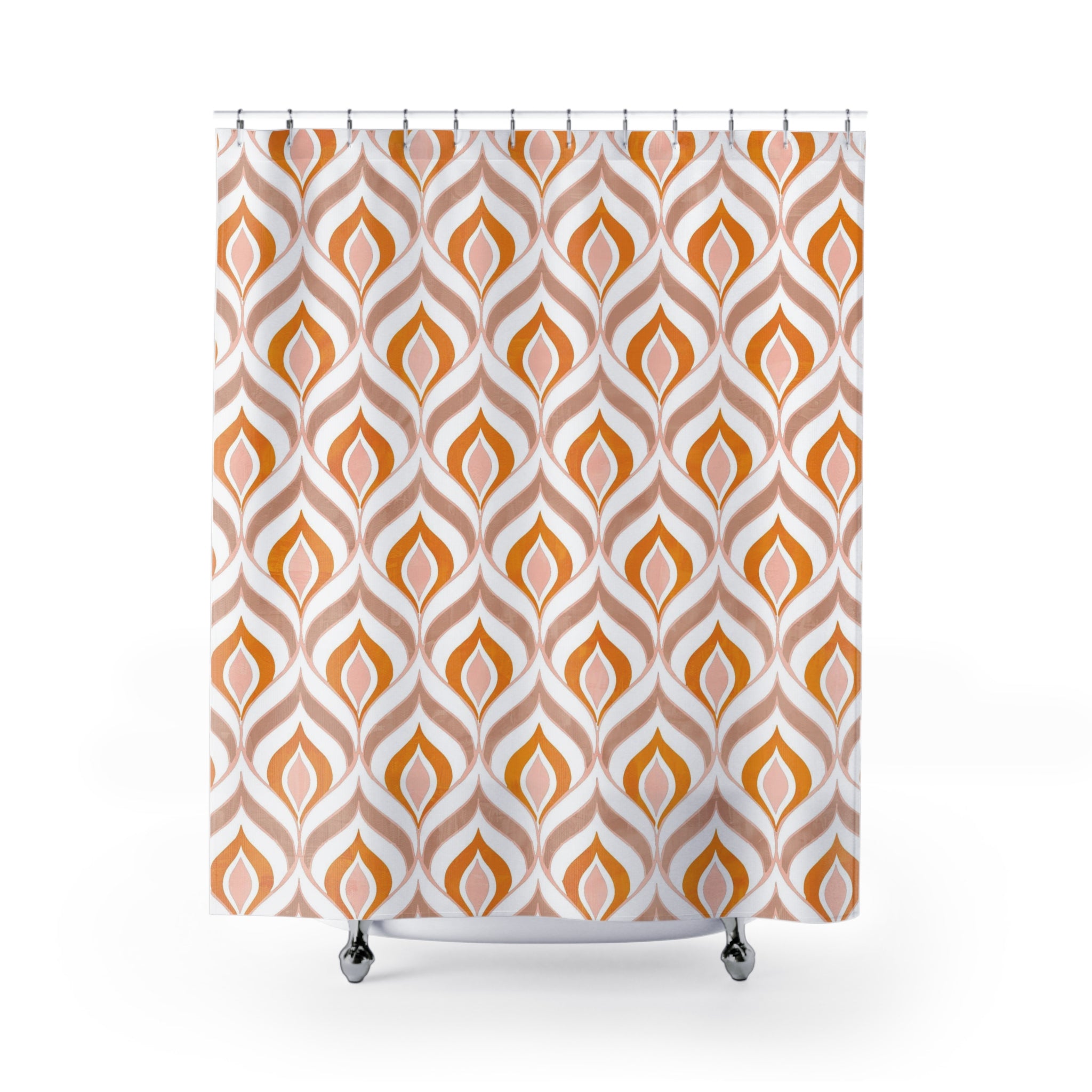 modern boho fabric shower curtain
