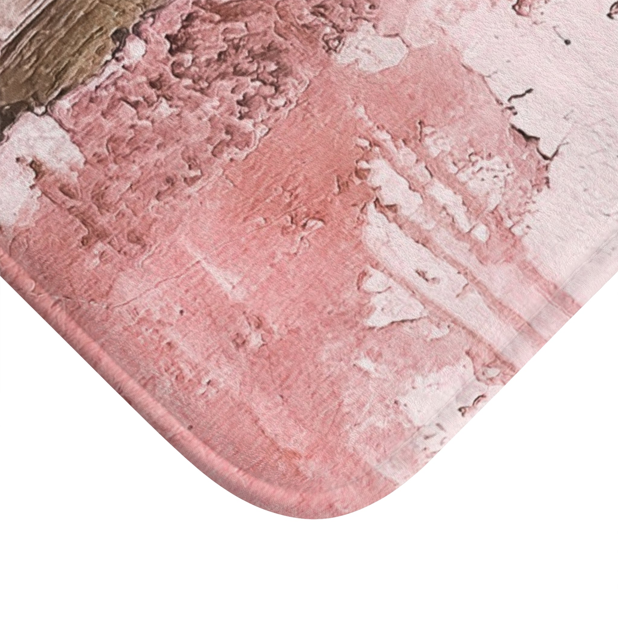 Rustic Abstract Bath Mat | Blush Pink Beige Kitchen Mat