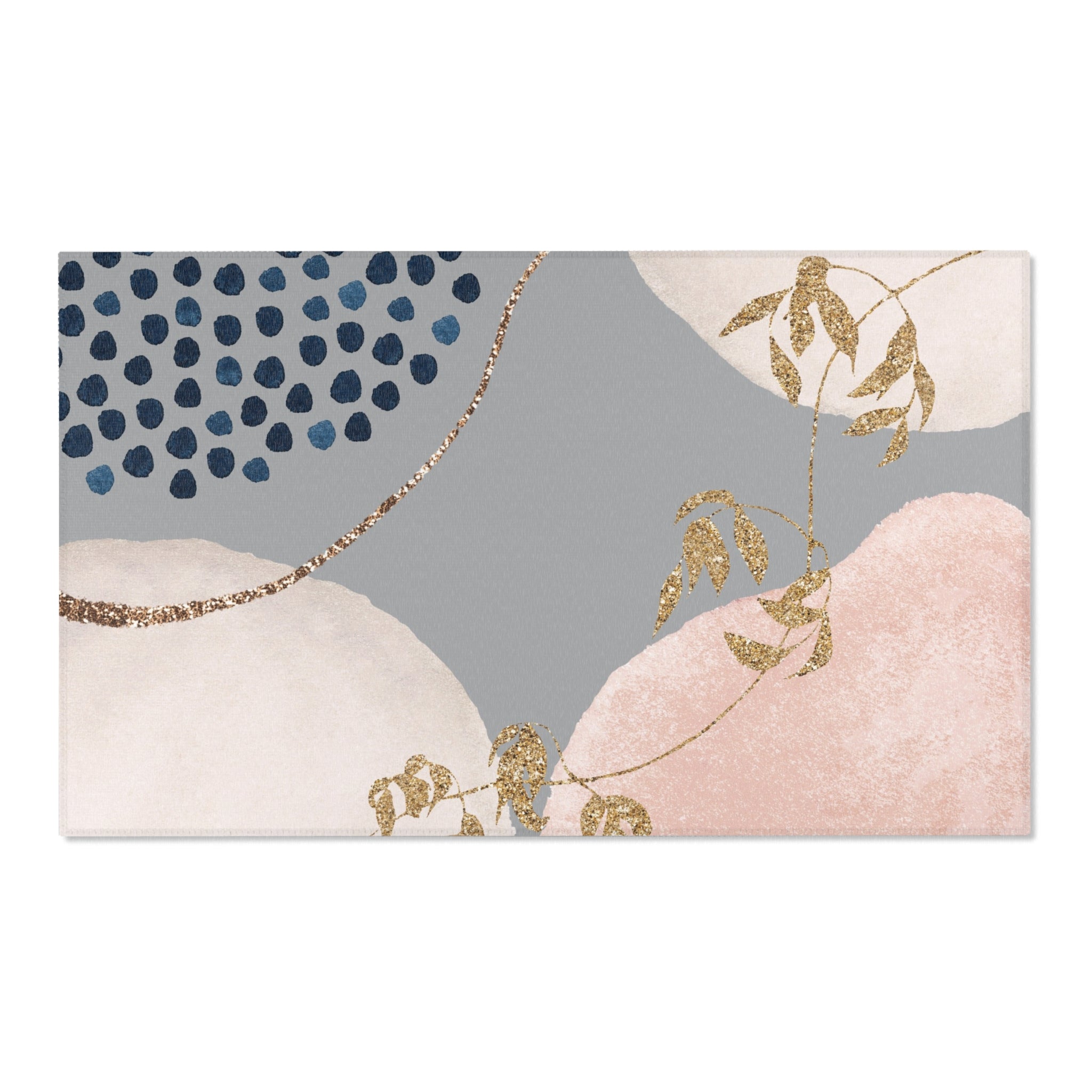 Abstract Area Rug | Watercolor Grey Blush Pink, Blue