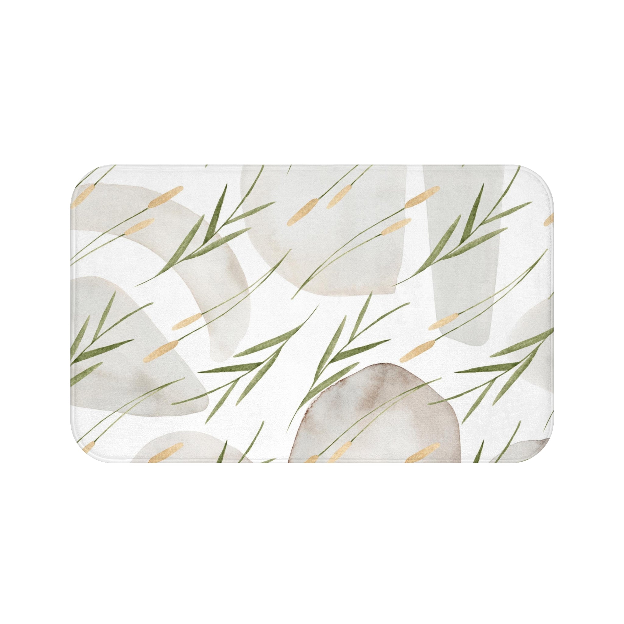 modern floral bath mat
