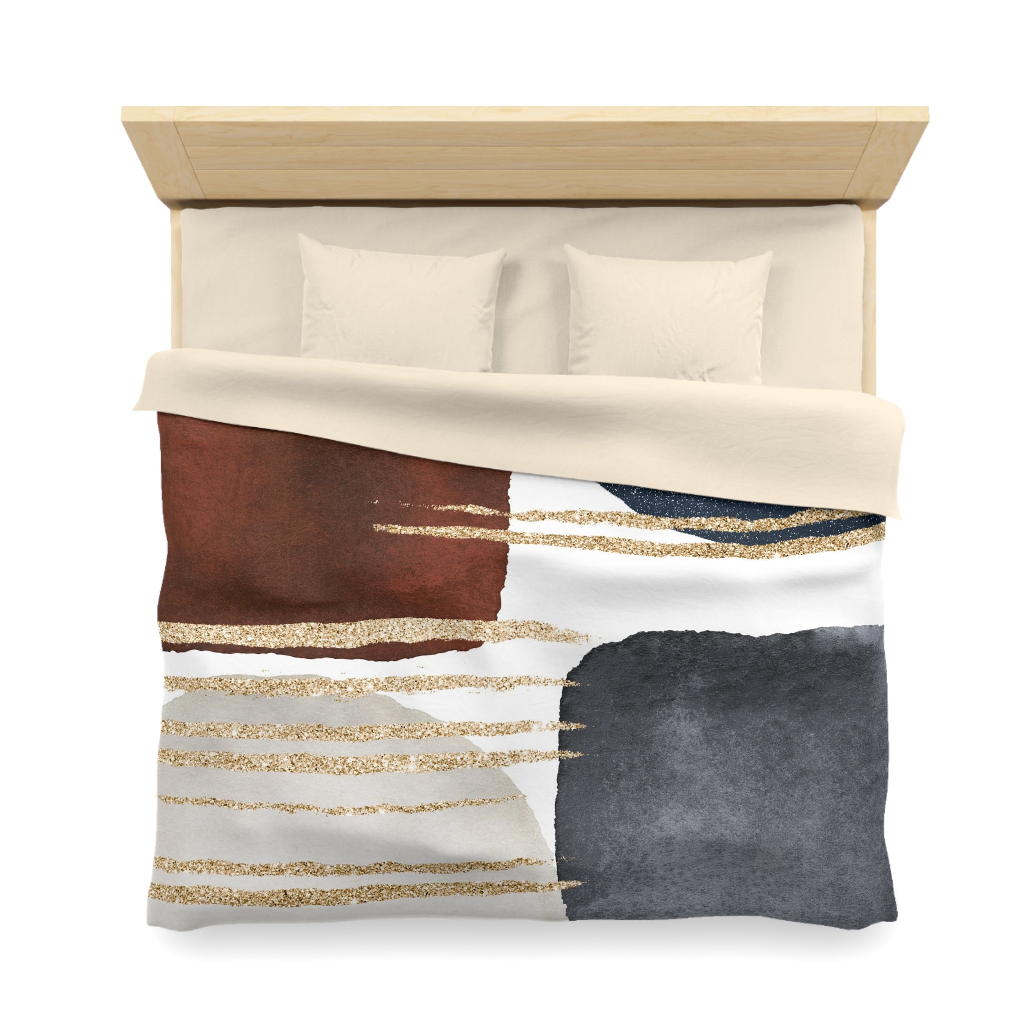 Abstract Duvet Cover | Rust Brown, Grey | Bedroom Decor