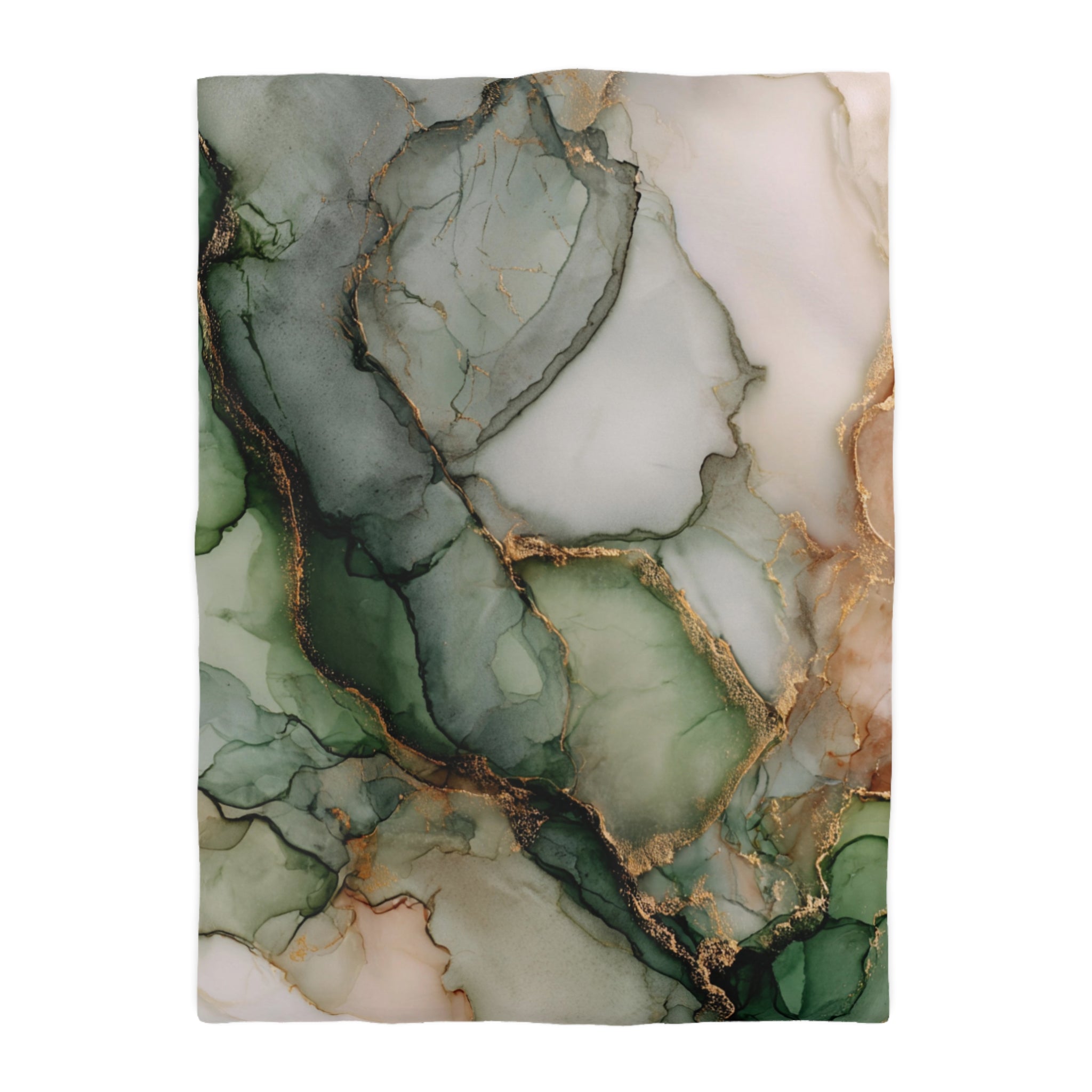 Floral Duvet, Pillow Cover | Green Beige Bedroom Decor