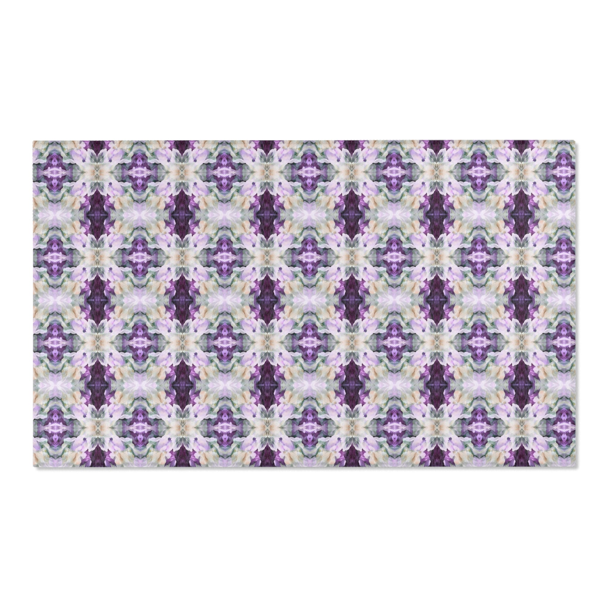 Abstract Large Area Rug | Purple Symmetry Watercolor Rug