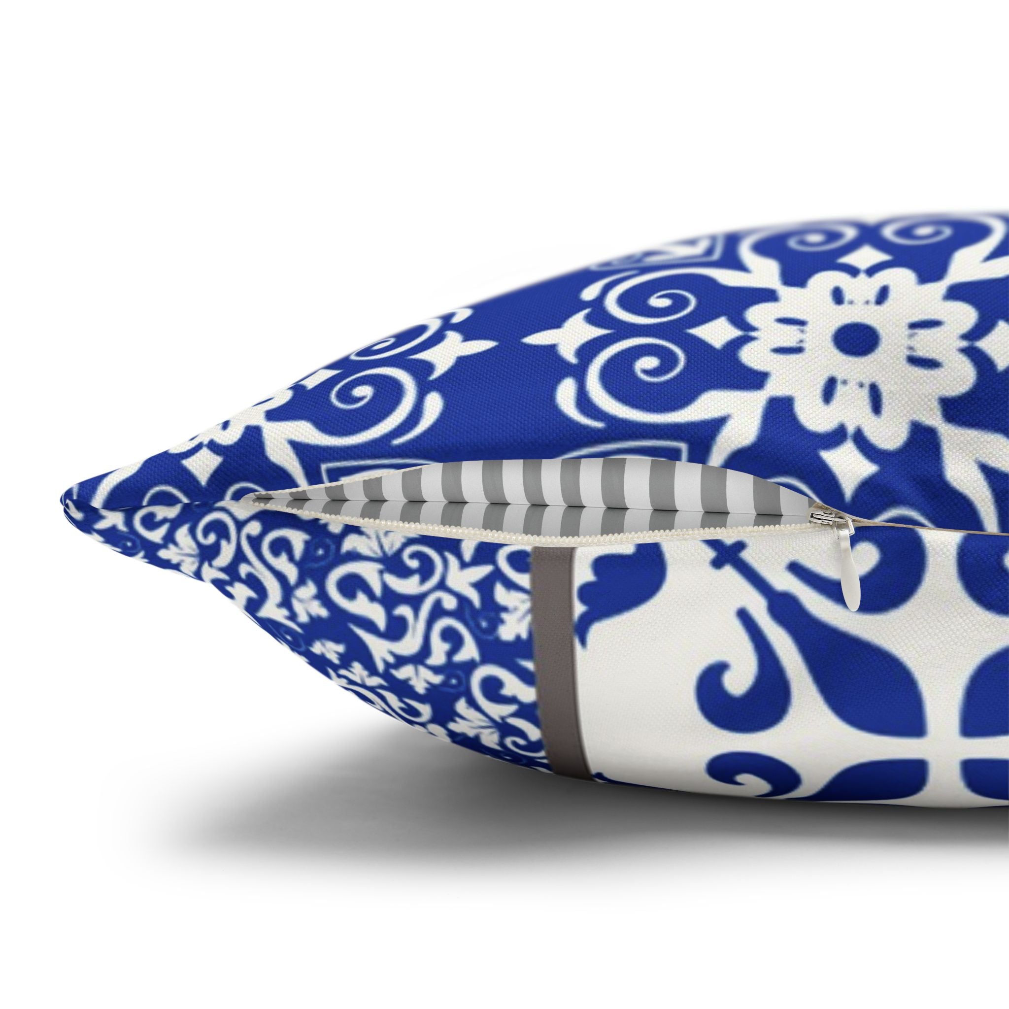 Moroccan Tiles Pillow Cover | Geometric Blue White Pillowcase