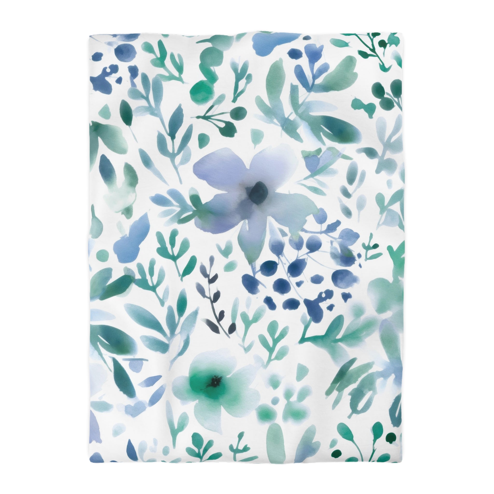 Abstract Duvet, Pillow Cover | Floral, Teal Green Blue White Bedroom Decor