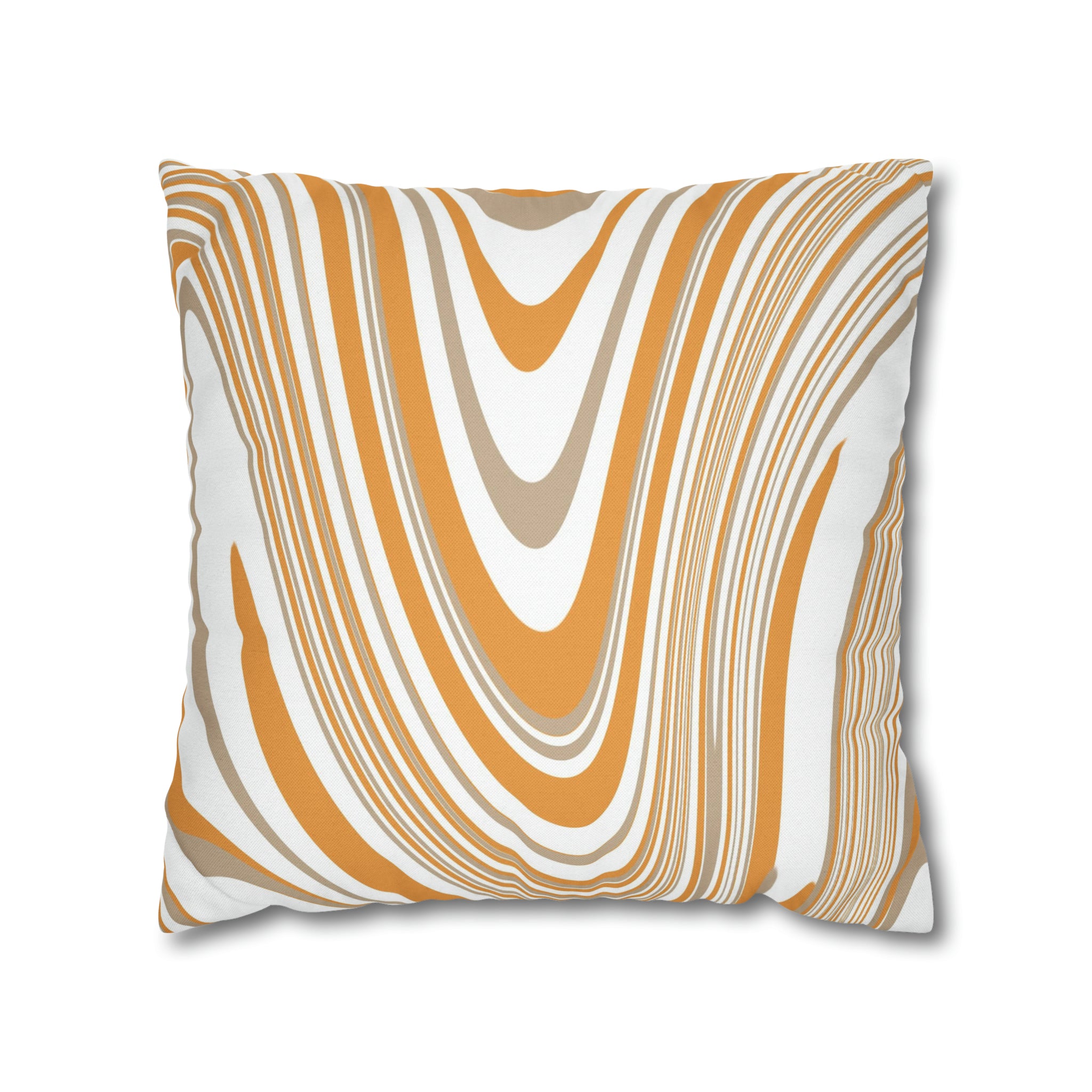 Abstract Pillow Cover | Orange Beige White