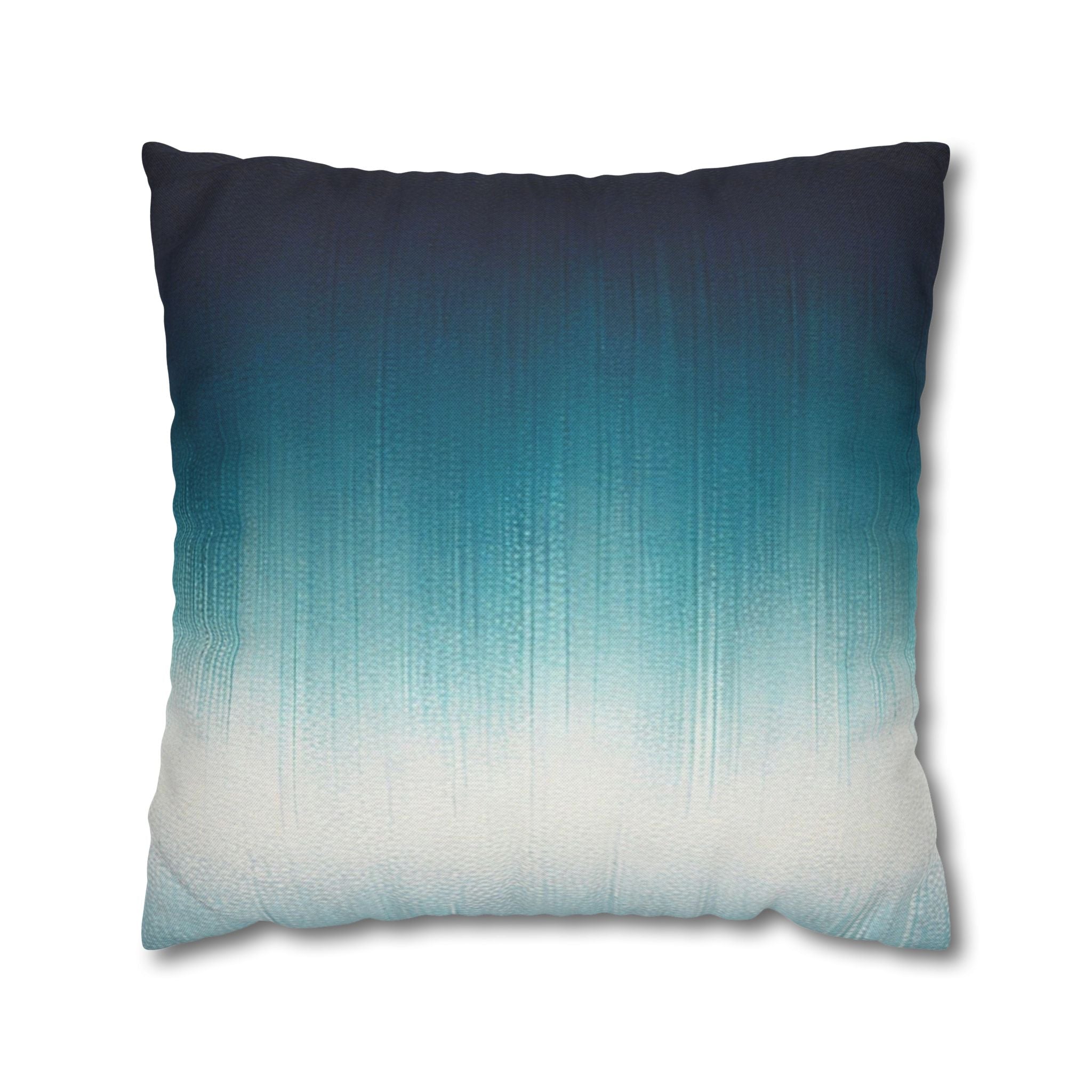 Abstract Pillow Cover | Navy Teal Blue, Off White Ombre