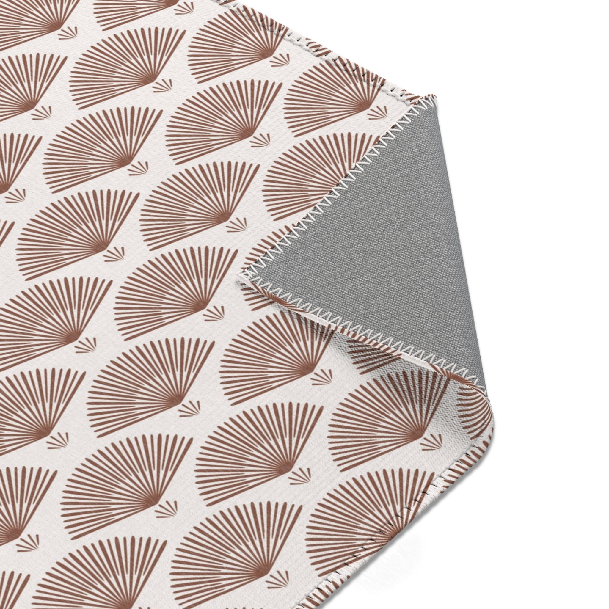 Abstract Large Area Rug | Modern Rug, Beige Brown Crane Art Deco