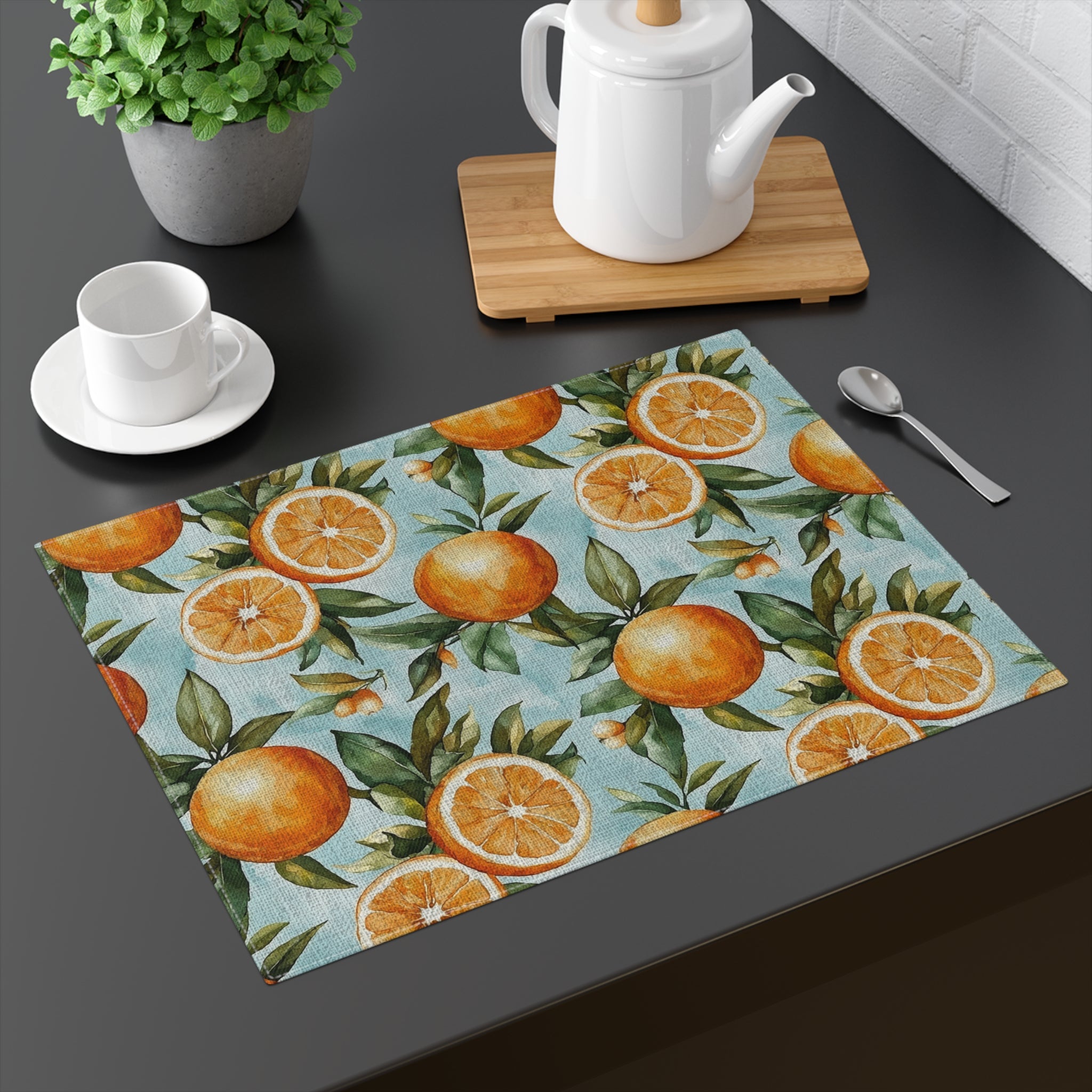 Placemat - Vintage Orange Floral Dining Table Setting Mat