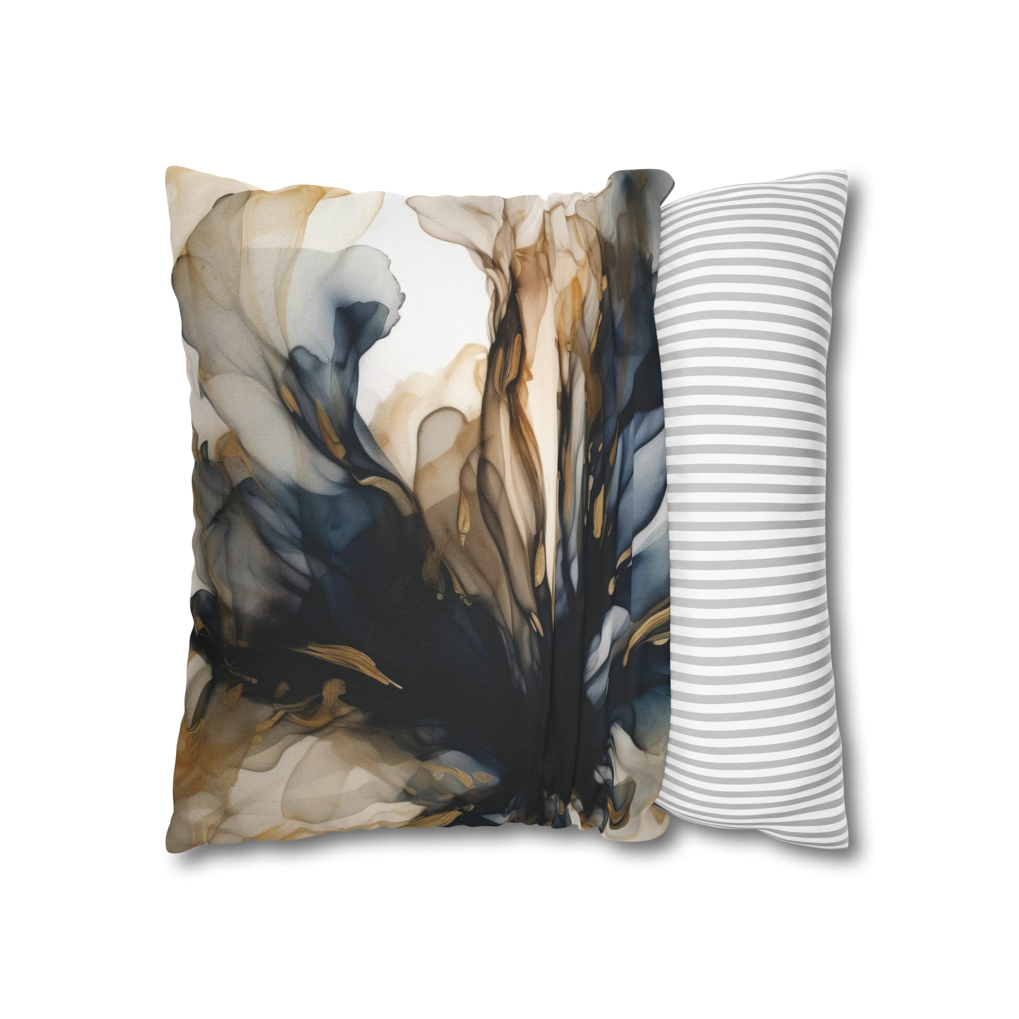 Abstract Pillow Cover | Navy Blue, Beige Ombre