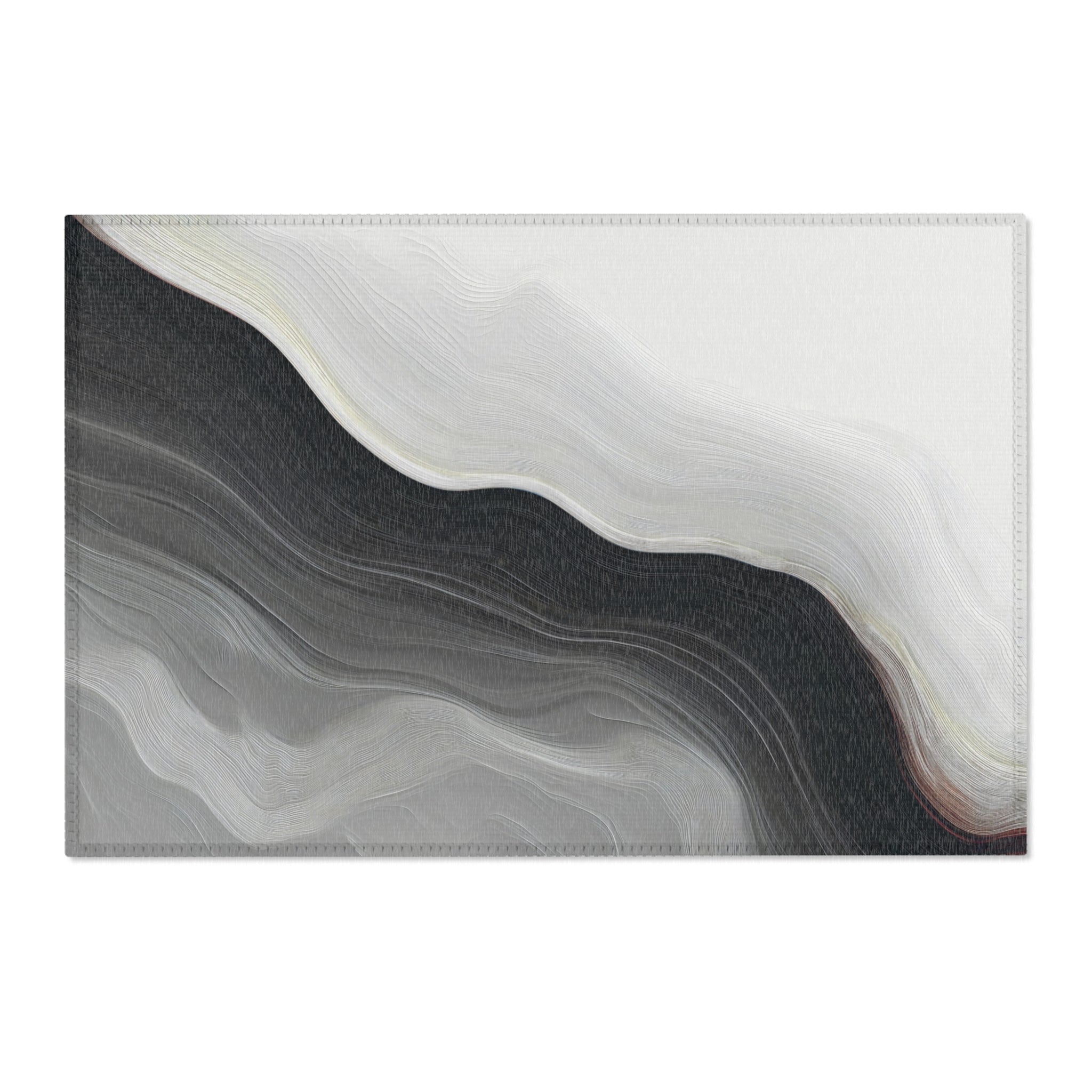 Abstract Area Rug | Black Grey White Ombre