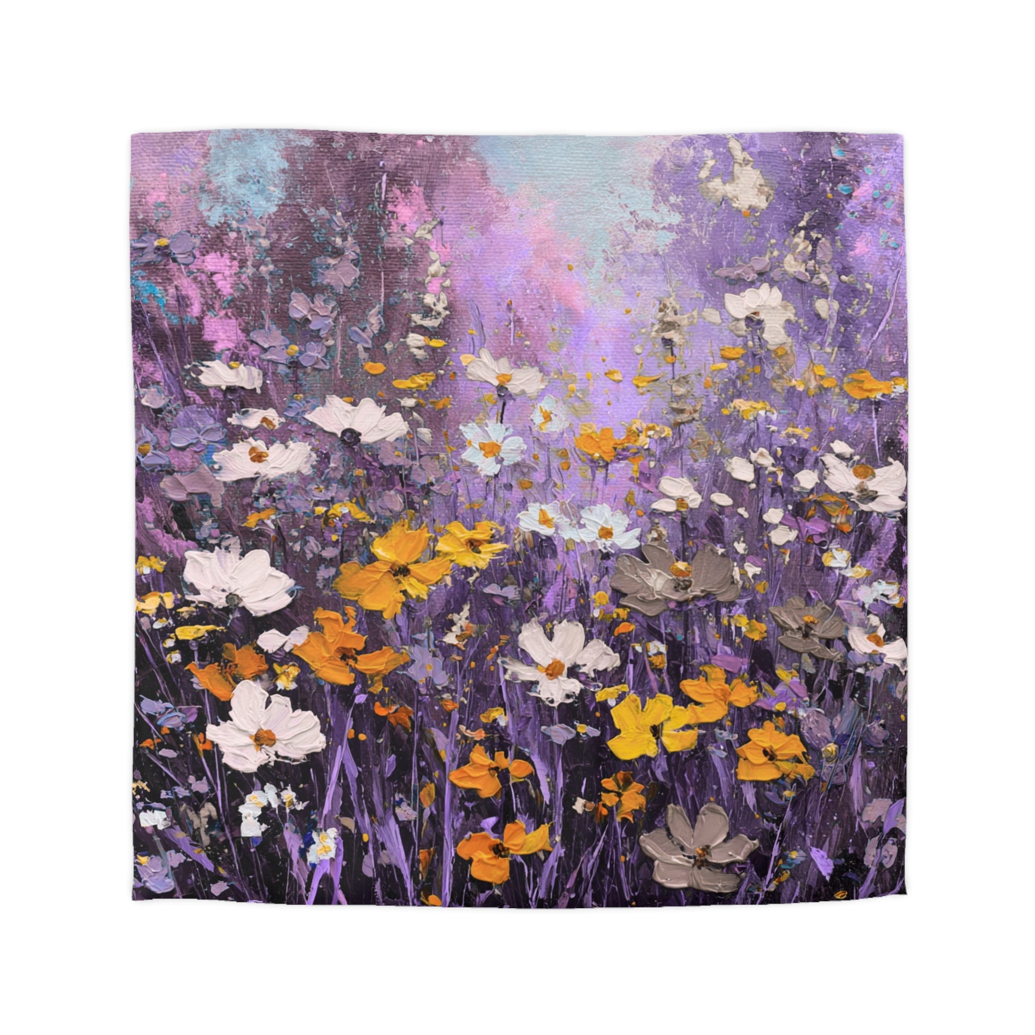 Floral Duvet, Pillow Cover | Purple Yellow Bedroom Decor