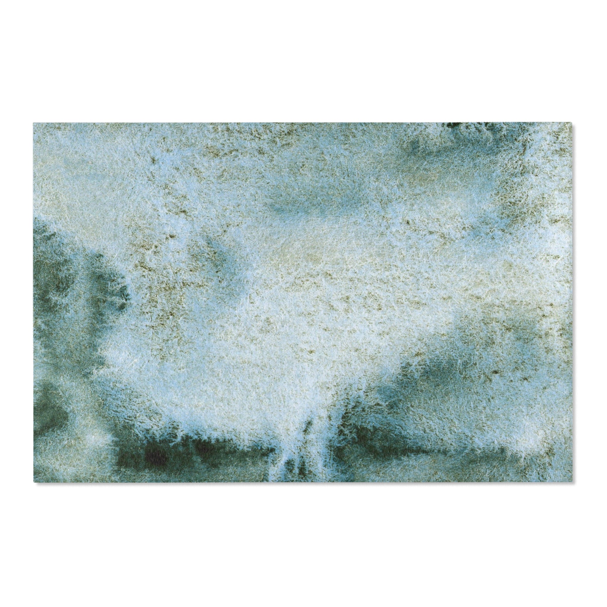 Abstract Large Area Rug | Modern Rug, Pale Forest Teal Blue