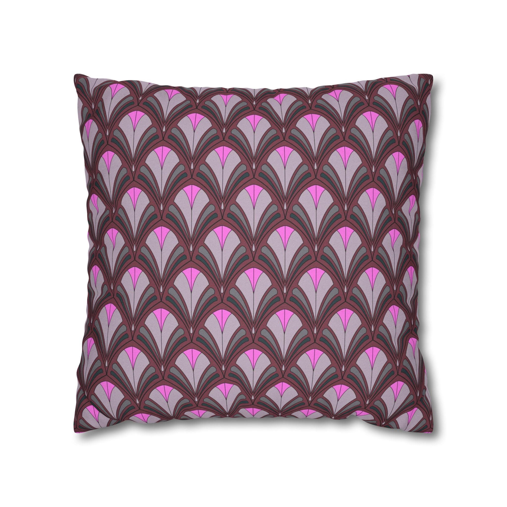 Abstract Pillow Cover | Pink Grey Burgundy Minimalist Geometric