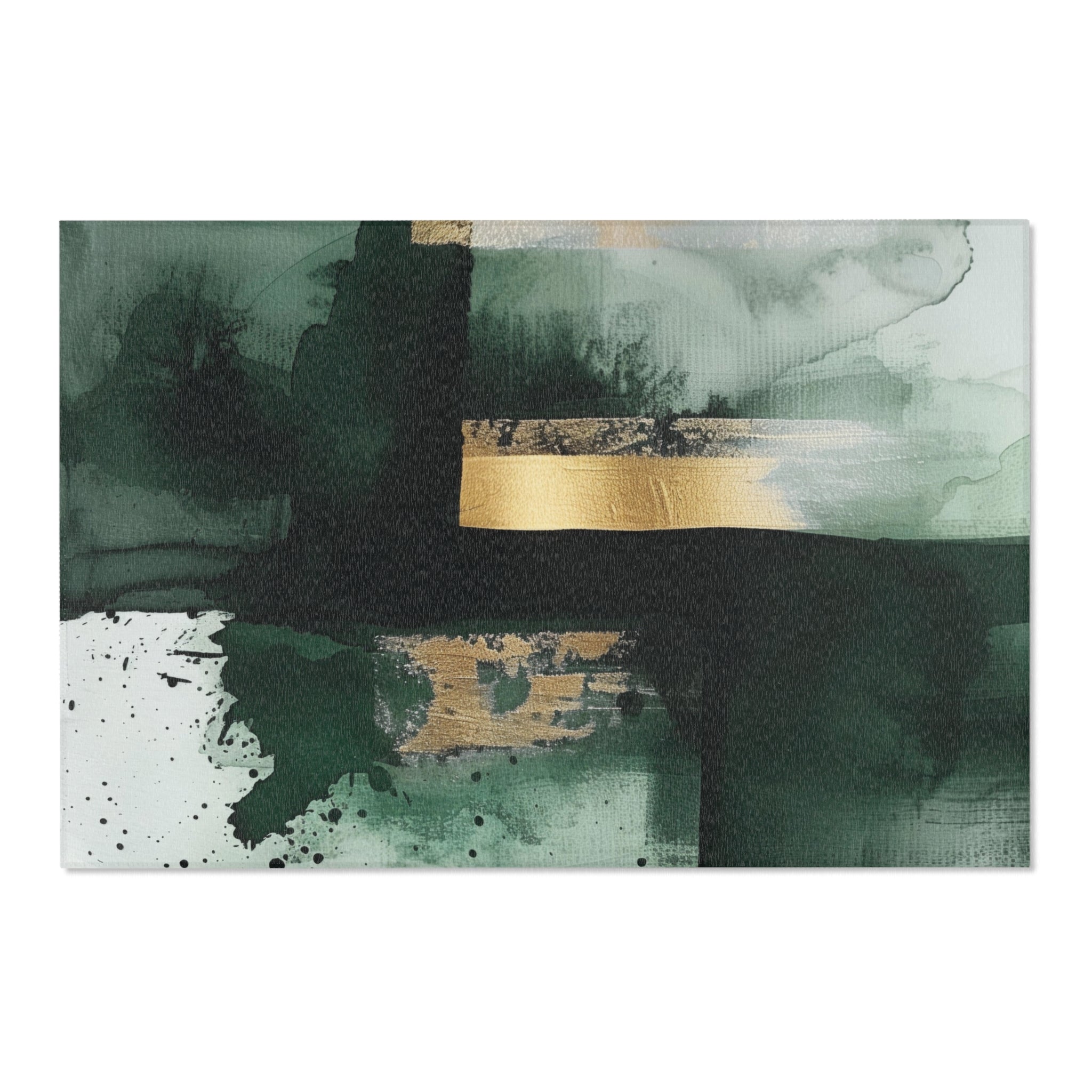 Abstract Large Area Rug | Modern Forest Sage Green Beige Watercolor Rug