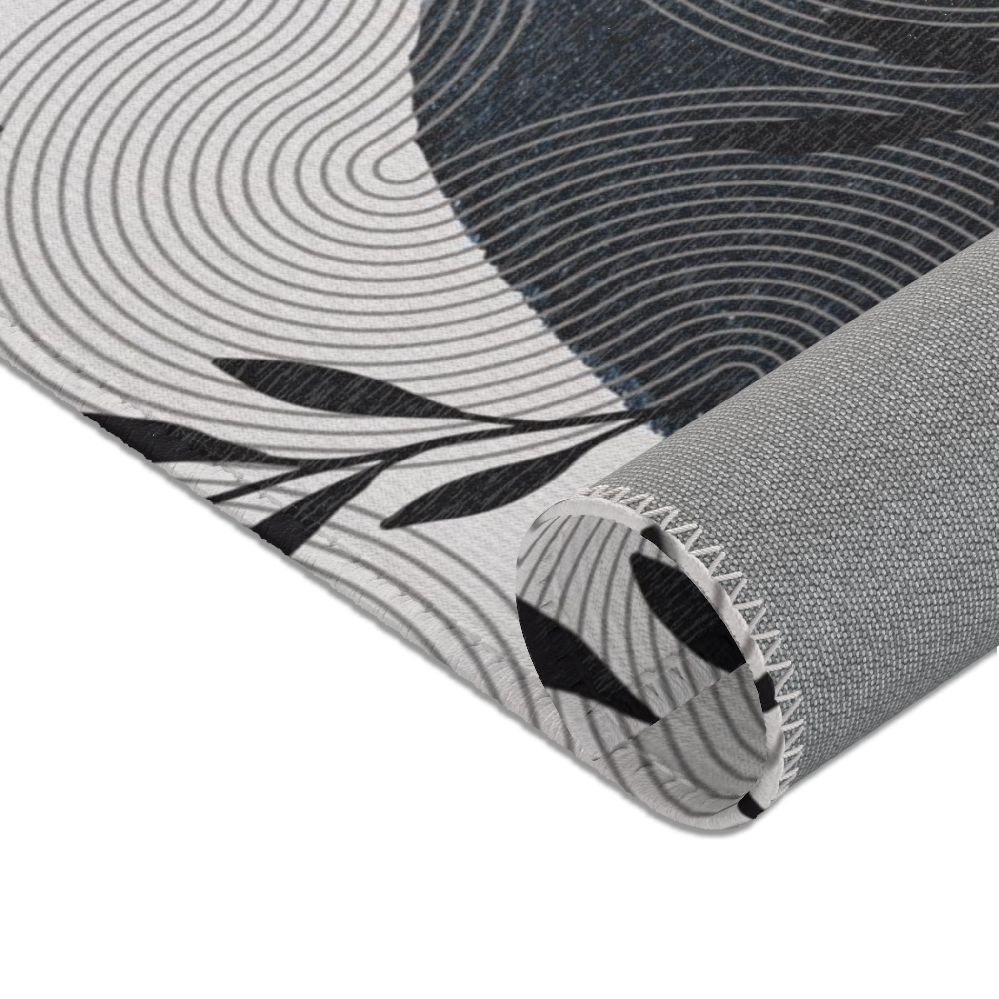 Abstract Area Rug | Floral Leaves Watercolor Artsy Rug