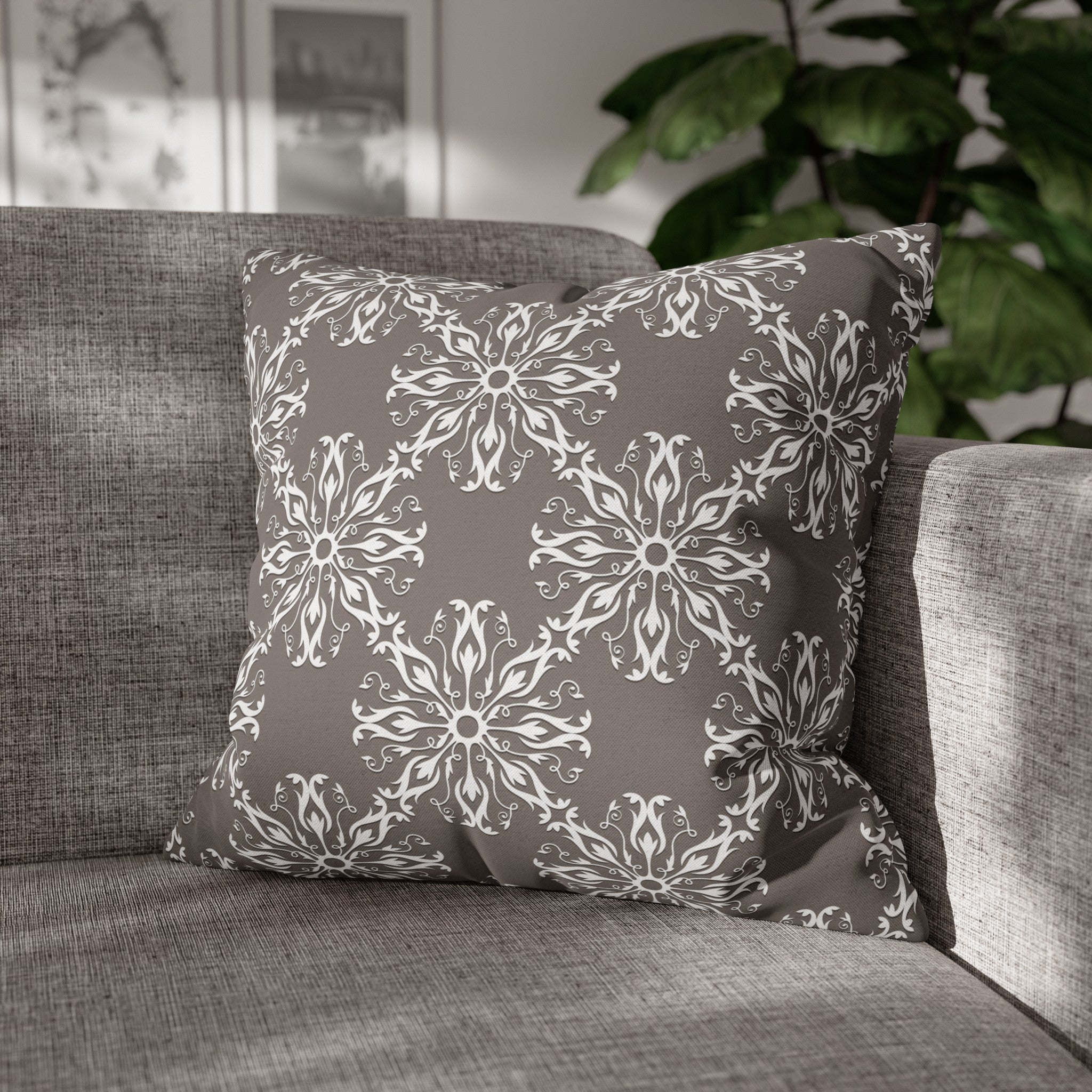 Retro Pillow Cover | Vintage Art Deco, Nouveau Grey White