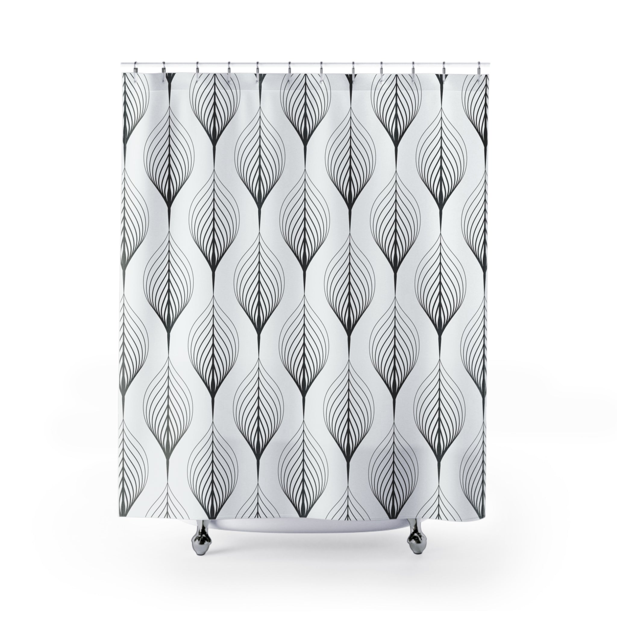 Art Deco Shower Curtain | Black White Bathroom Decor