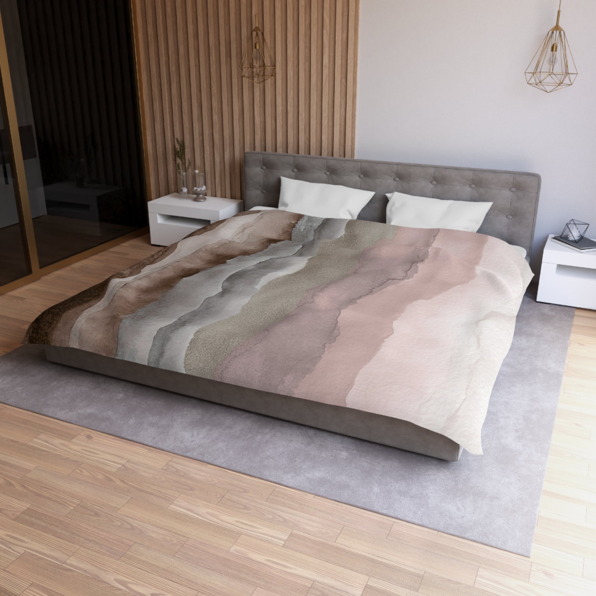 Ombre Duvet, Pillow Cover | Pink Brown Bedroom Decor