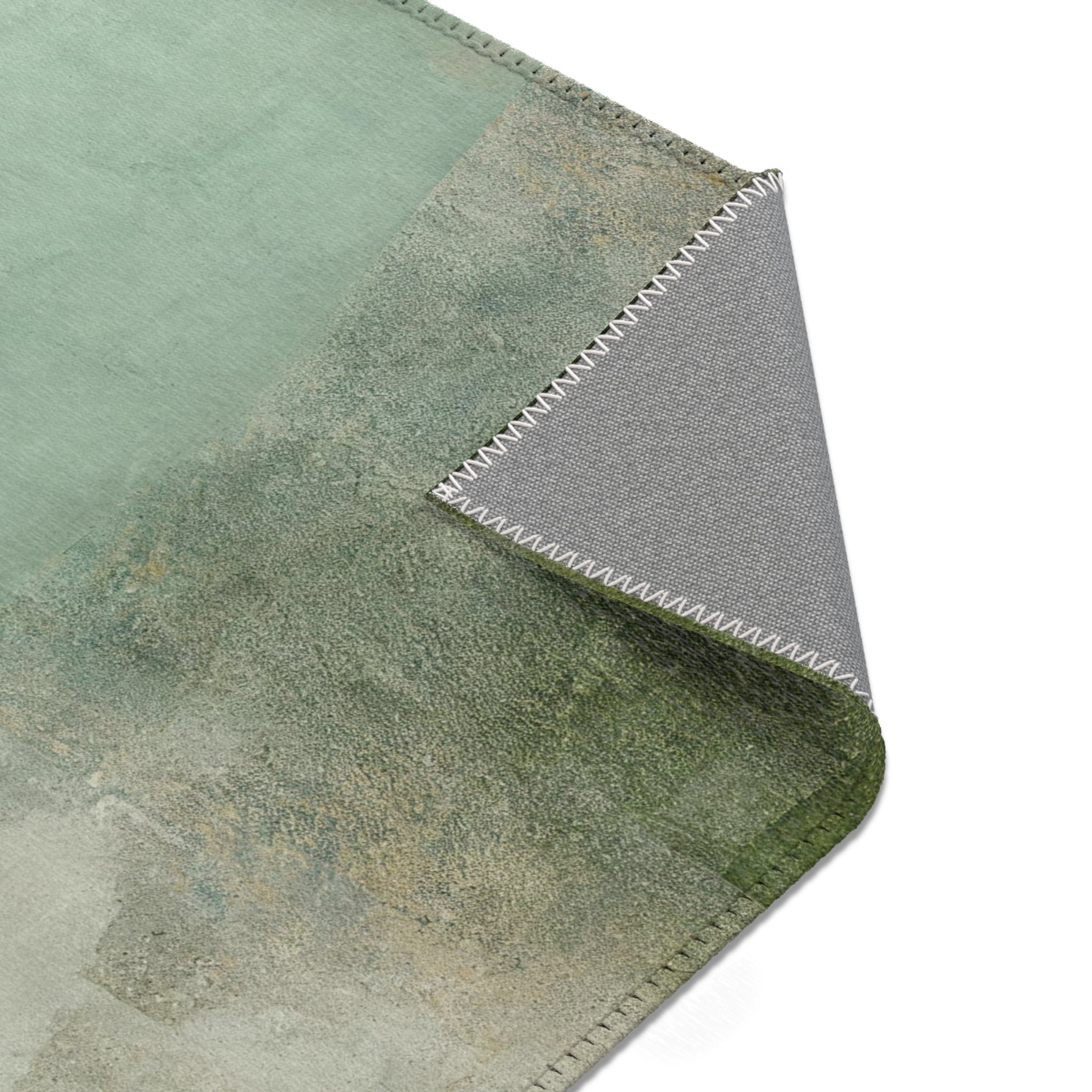Abstract Large Area Rug | Sage Moss Green Ombre