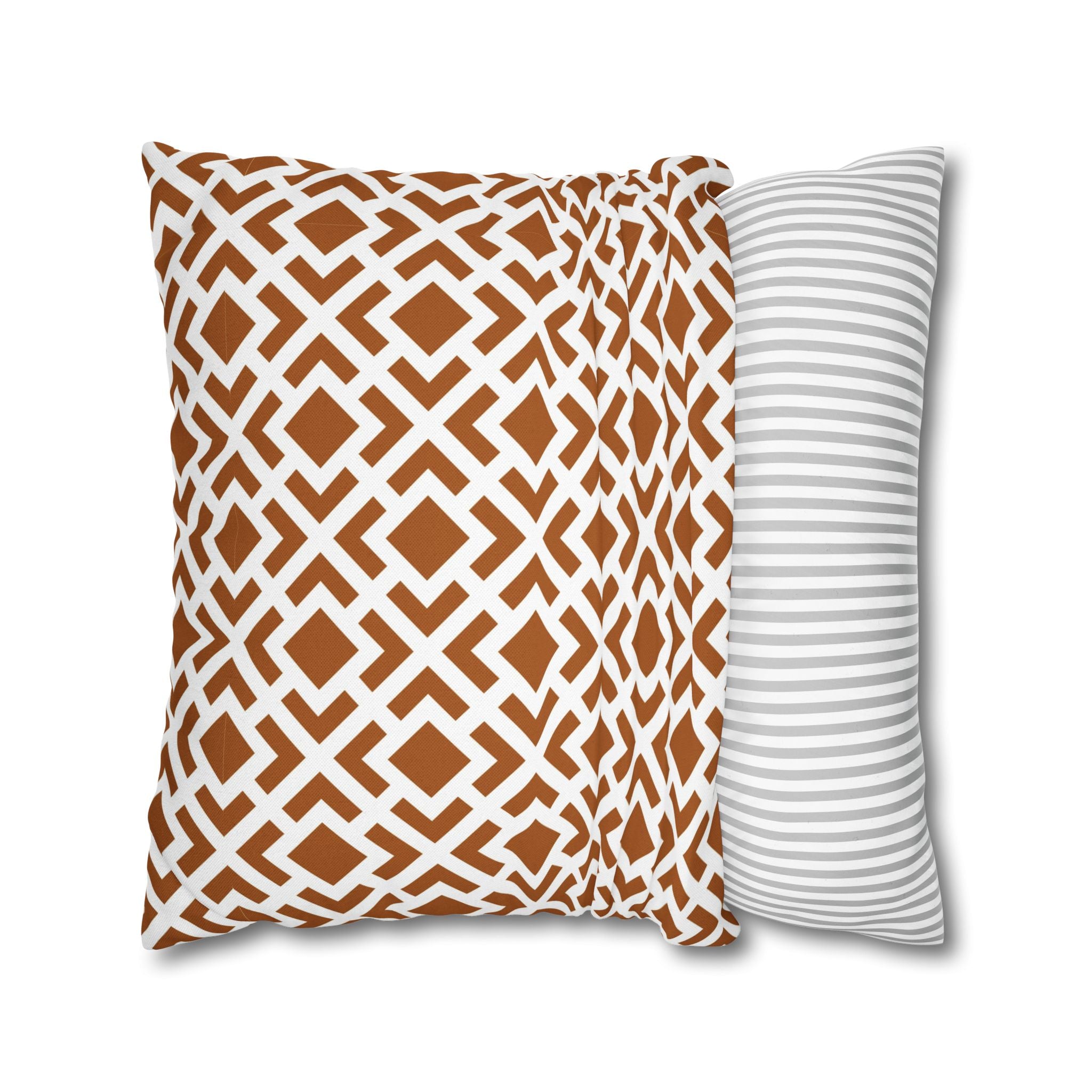 Geometric Pillow Cover | Brown White Pillowcase