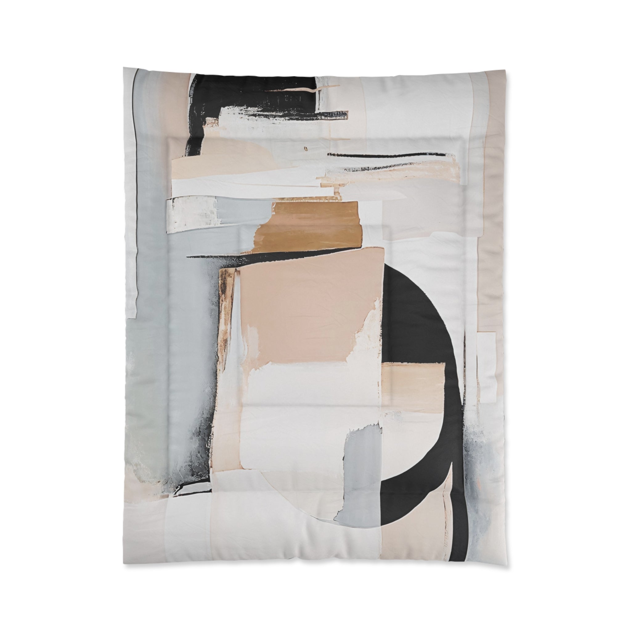 Modern Bedding Comforter | Abstract Grey, Beige Neutral