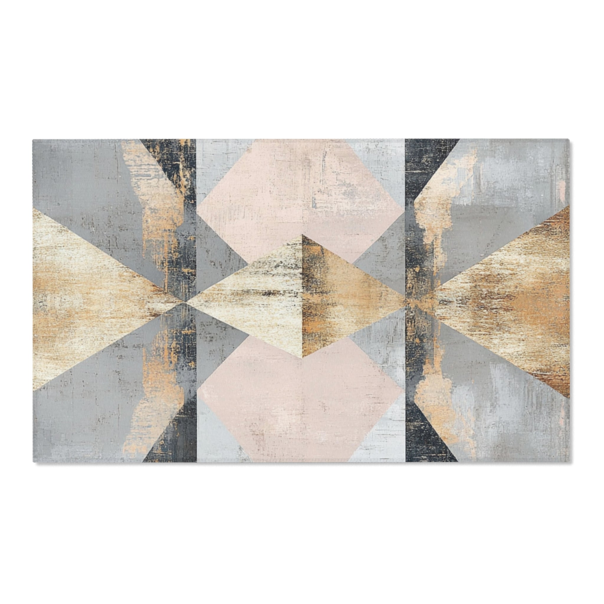 Abstract Area Rug | Geometric Grey Watercolor Artsy Rug