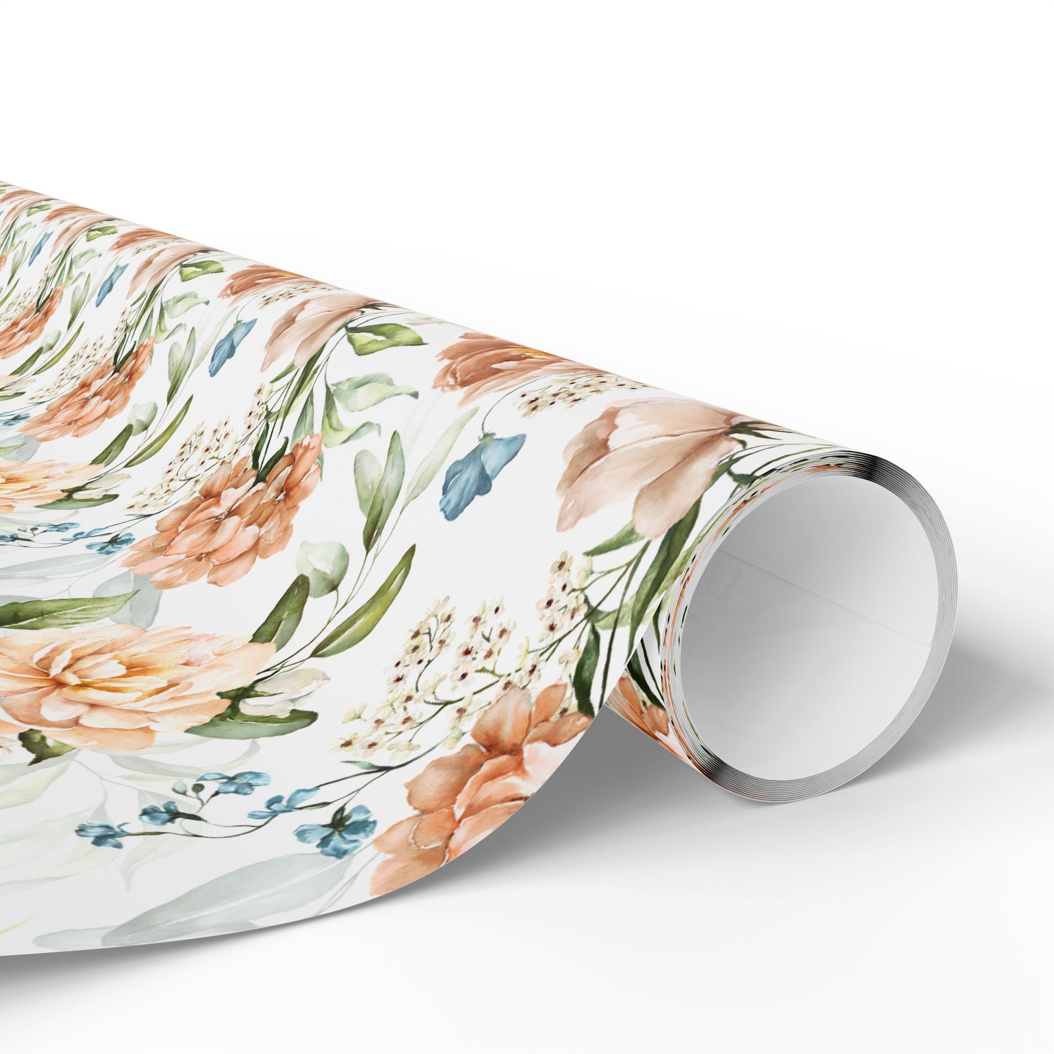 Floral Wrapping Paper, Blush Pink Botanical Gift Wrapping for the Holidays, Birthdays